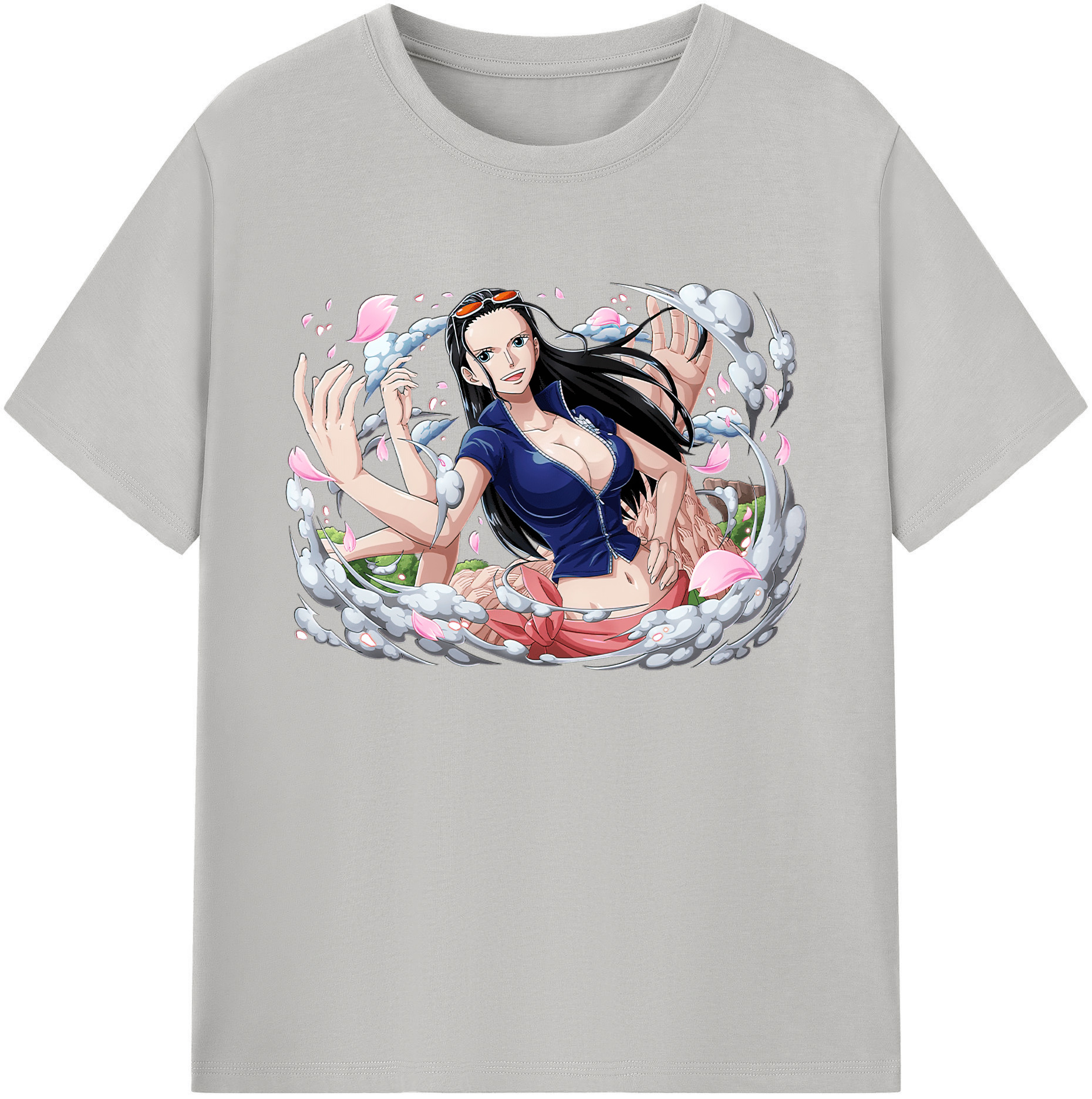 ワンピース ニコ・ロビン ONE PIECE Nico Robin 綿100％ メンズ半袖Tシャツ｜肌触りやわらか＆通気性
