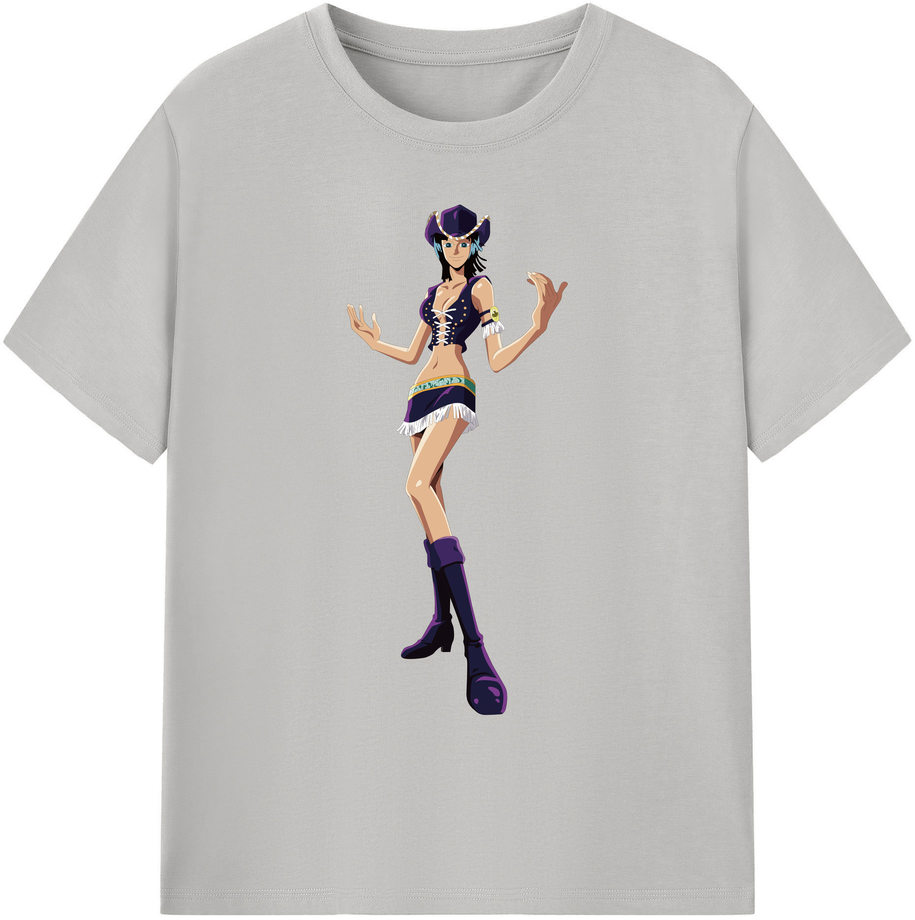 ワンピース ニコ・ロビン ONE PIECE Nico Robin 綿100％ メンズ半袖Tシャツ｜肌触りやわらか＆通気性