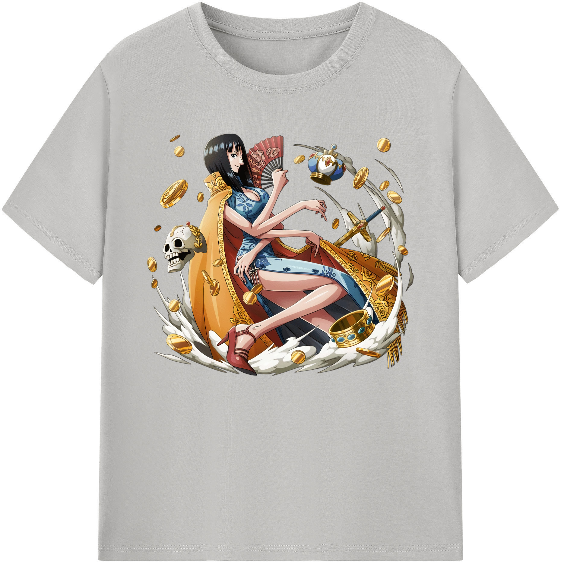 ワンピース ニコ・ロビン ONE PIECE Nico Robin 綿100％ メンズ半袖Tシャツ｜肌触りやわらか＆通気性
