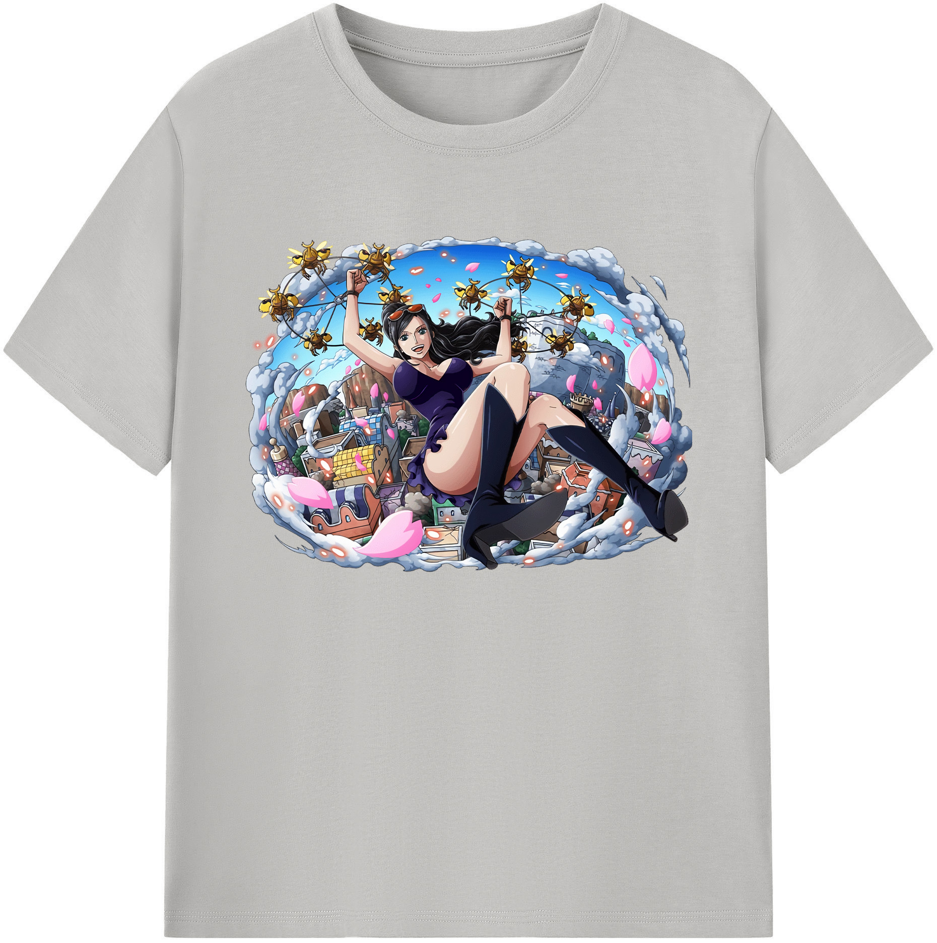 ワンピース ニコ・ロビン ONE PIECE Nico Robin 綿100％ メンズ半袖Tシャツ｜肌触りやわらか＆通気性