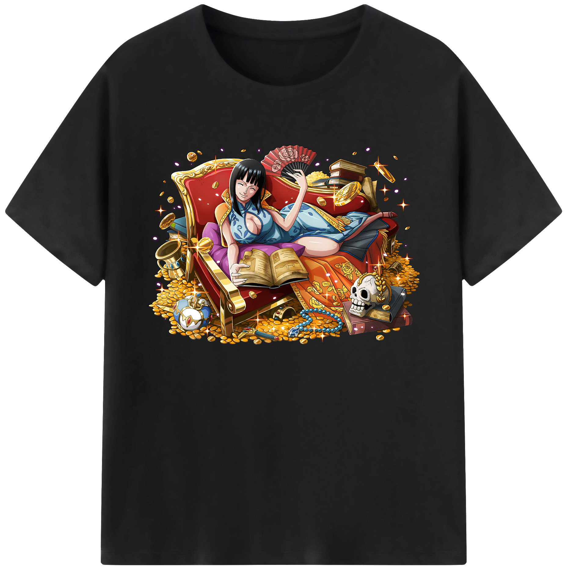 ワンピース ニコ・ロビン ONE PIECE Nico Robin 綿100％ メンズ半袖Tシャツ｜肌触りやわらか＆通気性