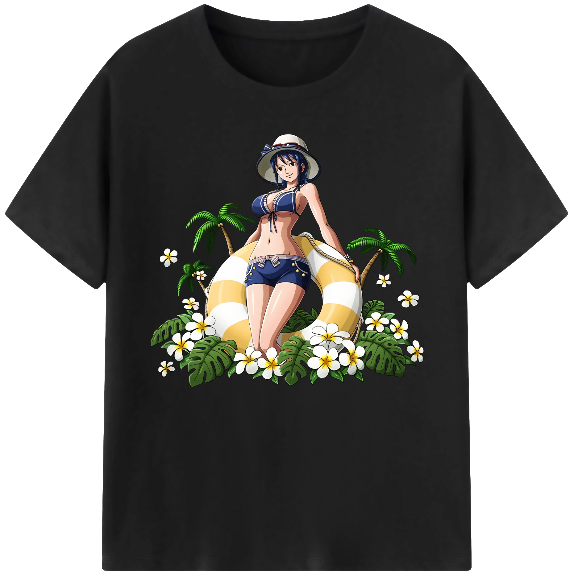 ワンピース ニコ・ロビン ONE PIECE Nico Robin 綿100％ メンズ半袖Tシャツ｜肌触りやわらか＆通気性