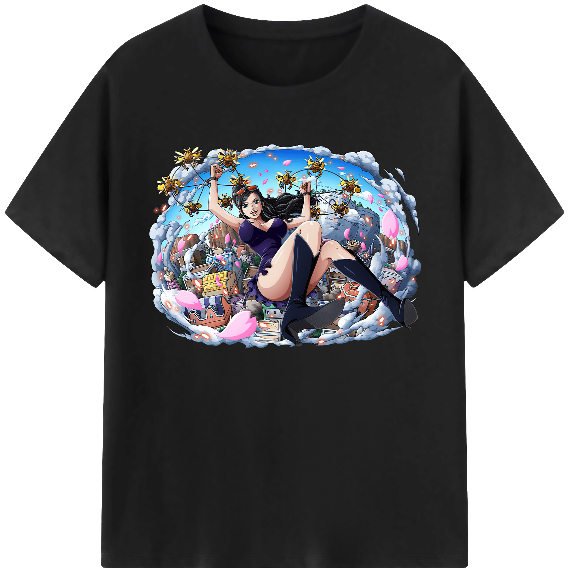 ワンピース ニコ・ロビン ONE PIECE Nico Robin 綿100％ メンズ半袖Tシャツ｜肌触りやわらか＆通気性