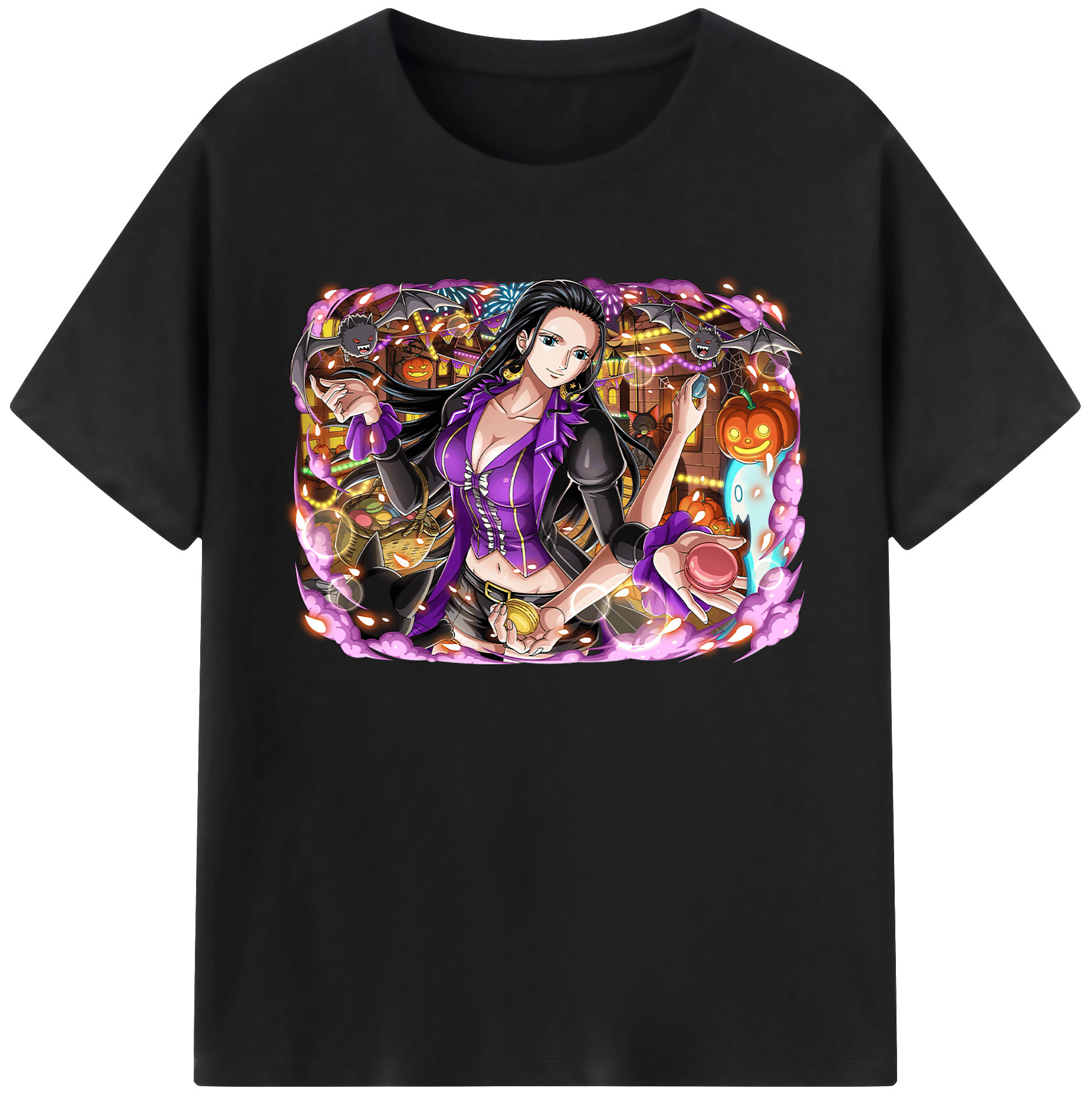 ワンピース ニコ・ロビン ONE PIECE Nico Robin 綿100％ メンズ半袖Tシャツ｜肌触りやわらか＆通気性