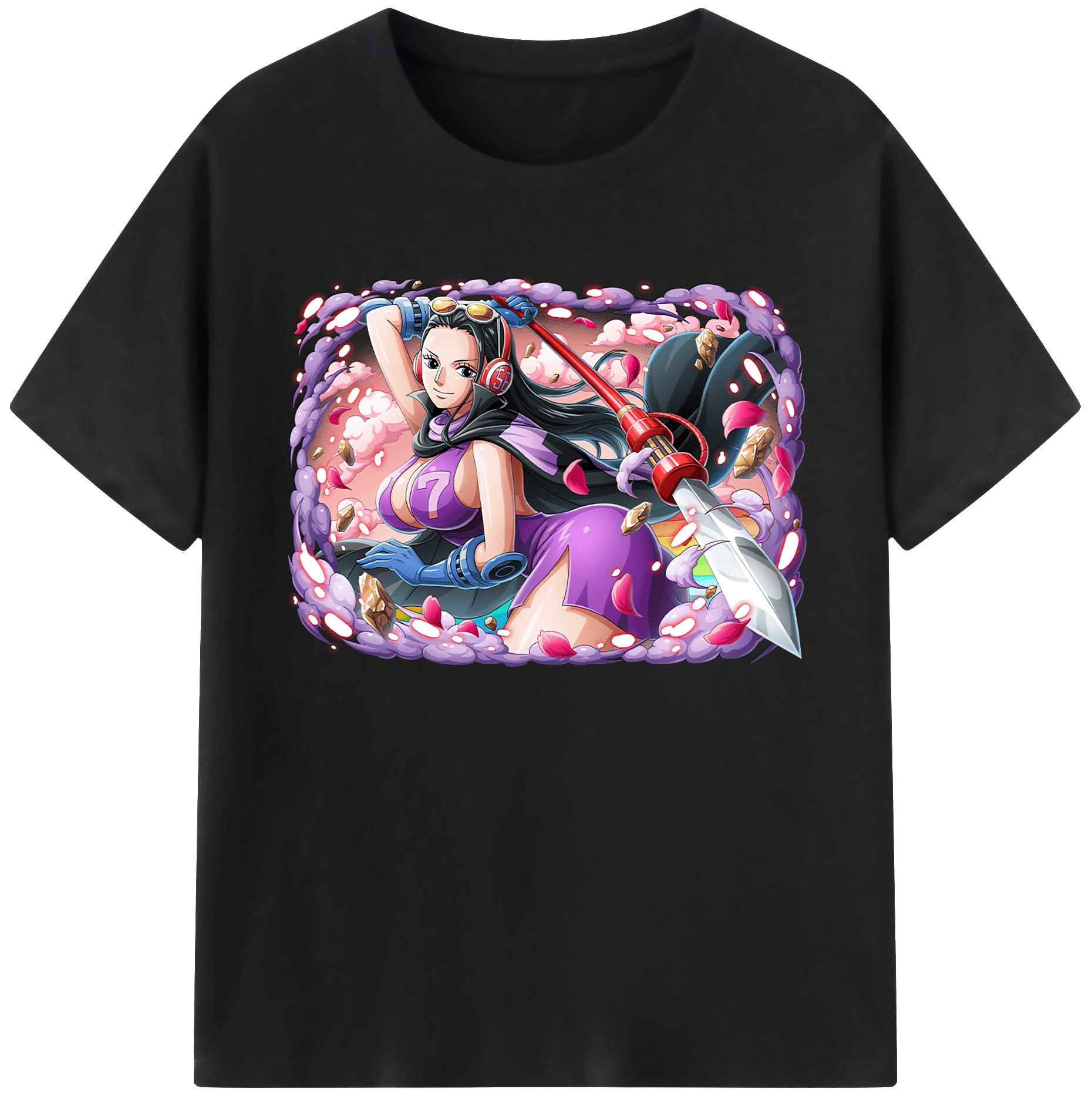 ワンピース ニコ・ロビン ONE PIECE Nico Robin 綿100％ メンズ半袖Tシャツ｜肌触りやわらか＆通気性