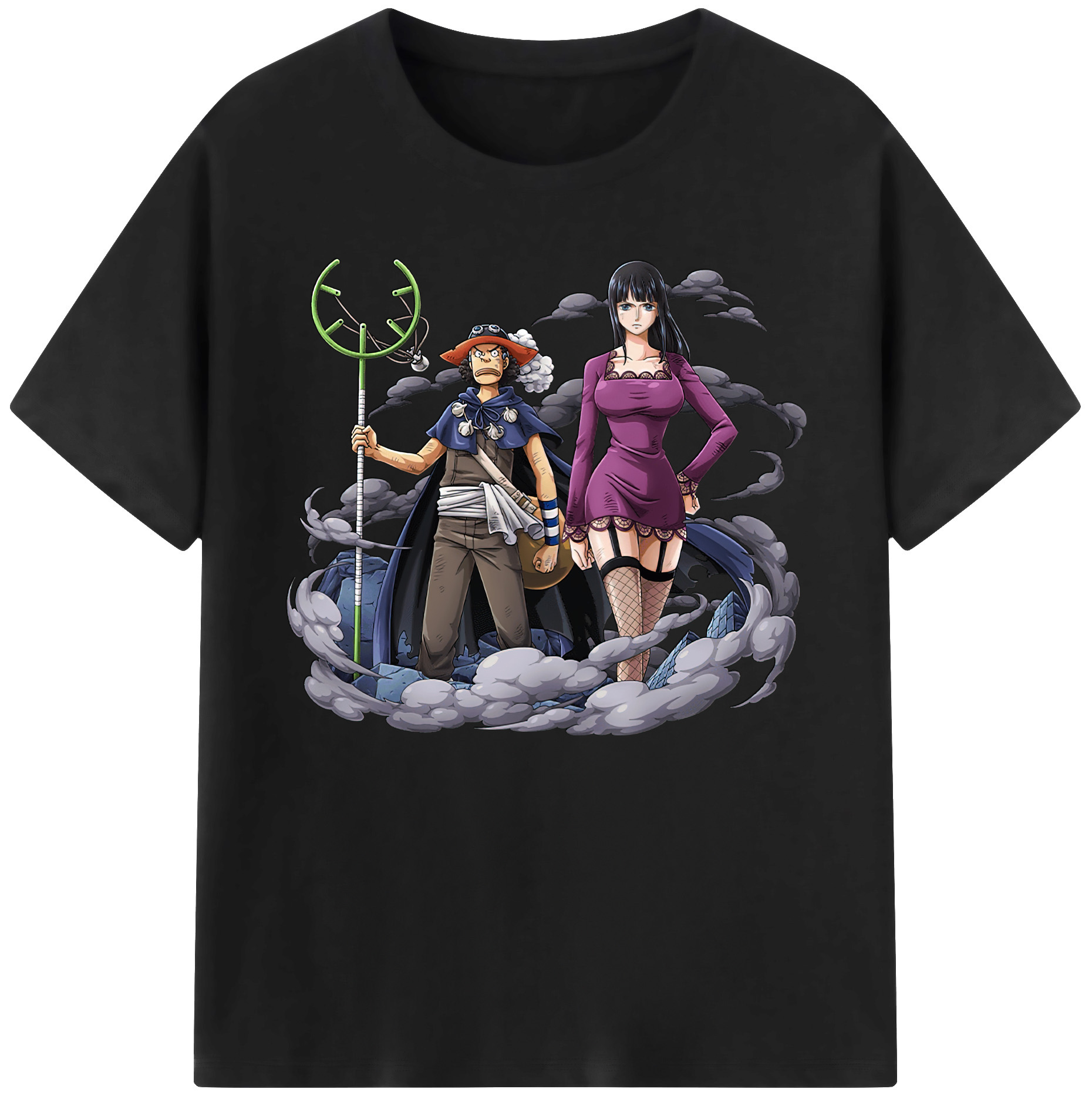 ワンピース ニコ・ロビン ONE PIECE Nico Robin 綿100％ メンズ半袖Tシャツ｜肌触りやわらか＆通気性