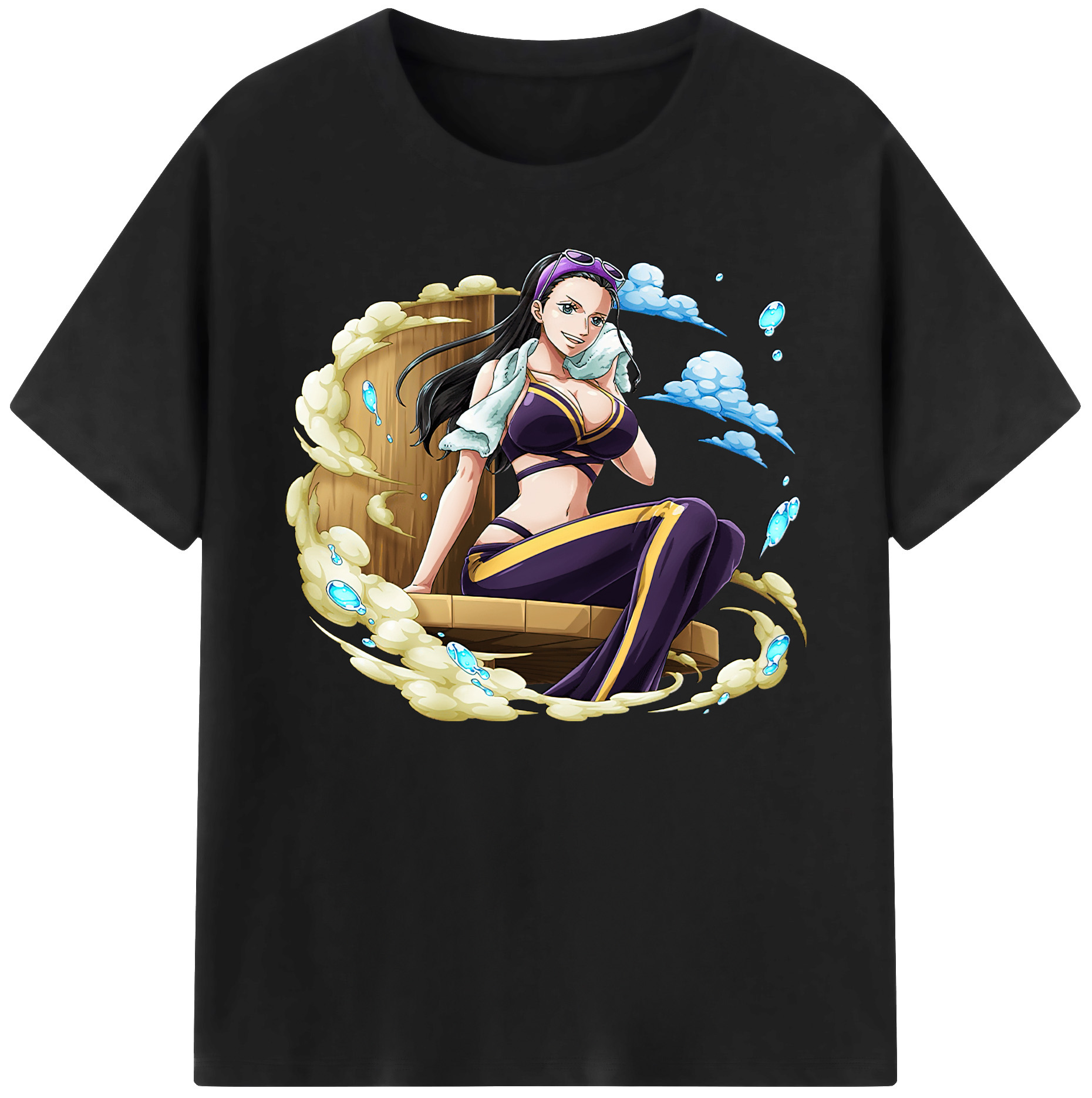 ワンピース ニコ・ロビン ONE PIECE Nico Robin 綿100％ メンズ半袖Tシャツ｜肌触りやわらか＆通気性