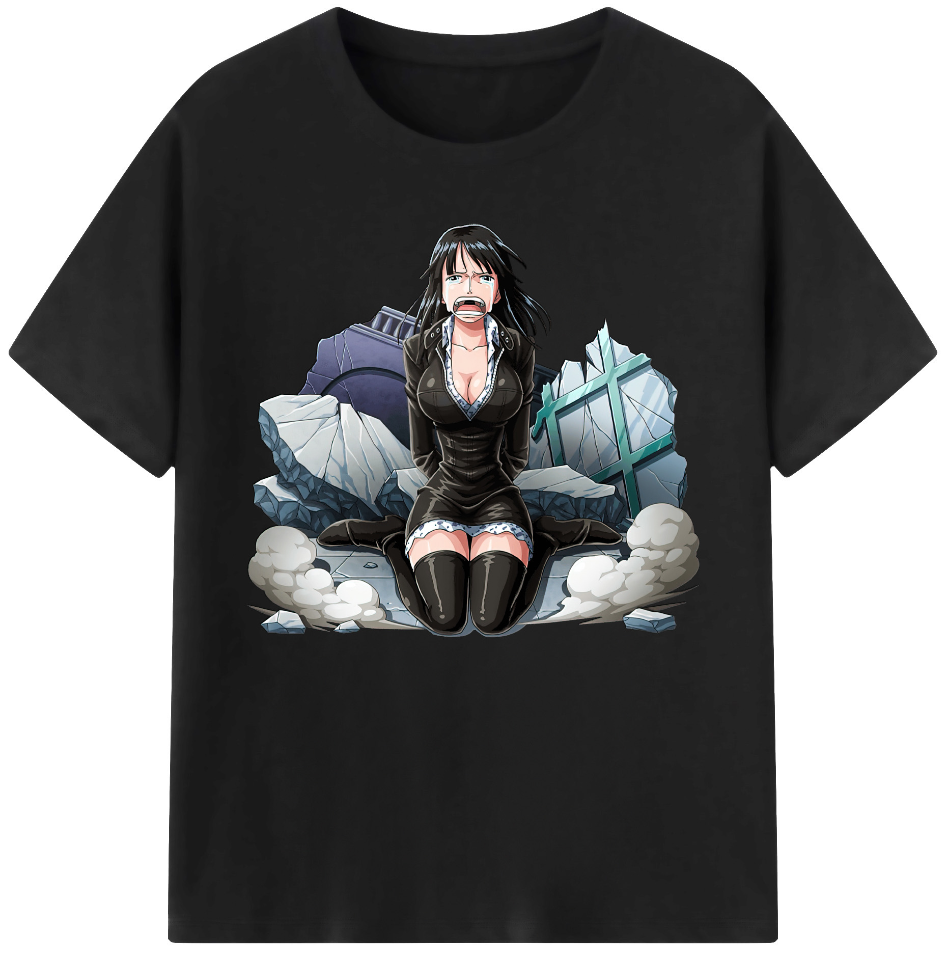 ワンピース ニコ・ロビン ONE PIECE Nico Robin 綿100％ メンズ半袖Tシャツ｜肌触りやわらか＆通気性