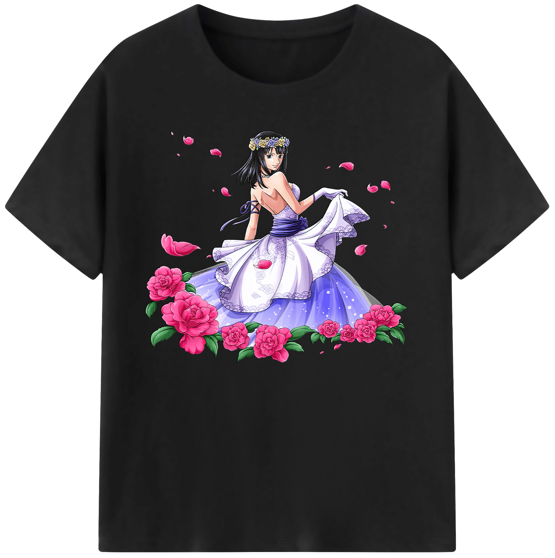 ワンピース ニコ・ロビン ONE PIECE Nico Robin 綿100％ メンズ半袖Tシャツ｜肌触りやわらか＆通気性