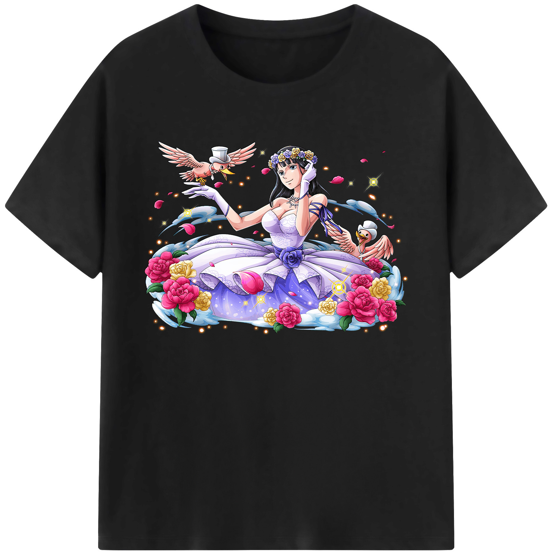 ワンピース ニコ・ロビン ONE PIECE Nico Robin 綿100％ メンズ半袖Tシャツ｜肌触りやわらか＆通気性