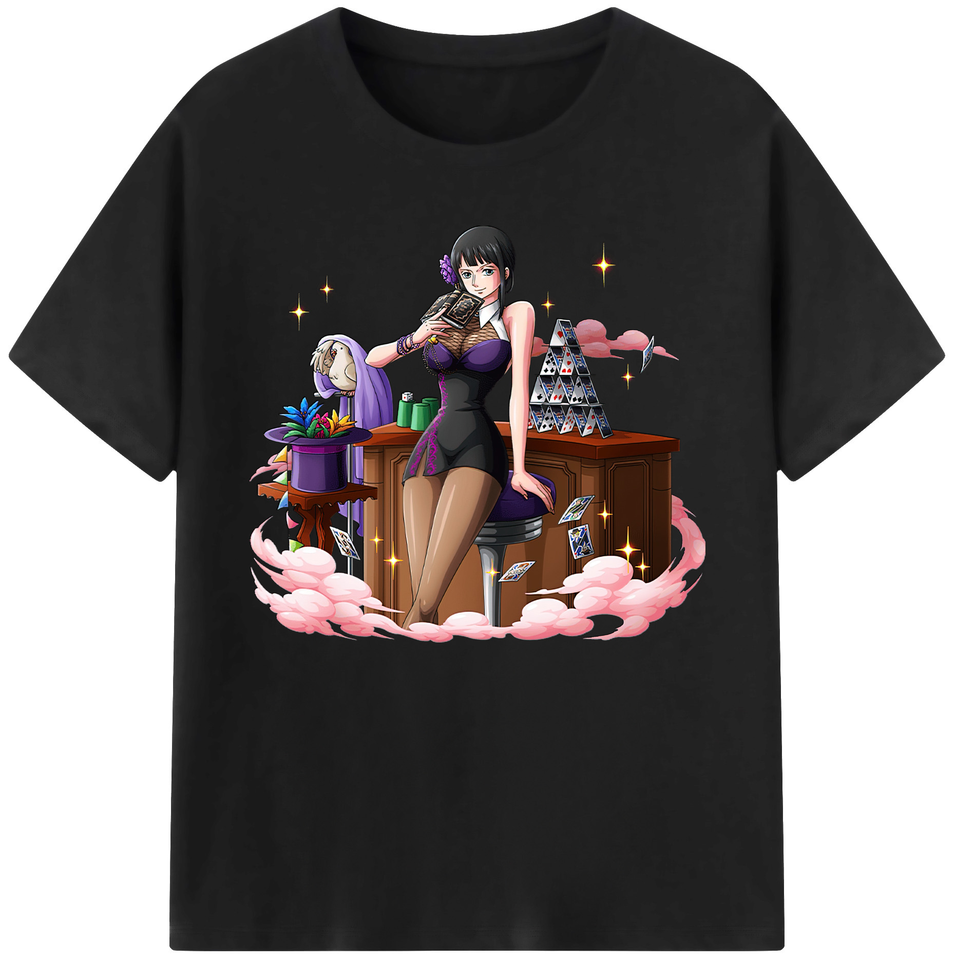 ワンピース ニコ・ロビン ONE PIECE Nico Robin 綿100％ メンズ半袖Tシャツ｜肌触りやわらか＆通気性