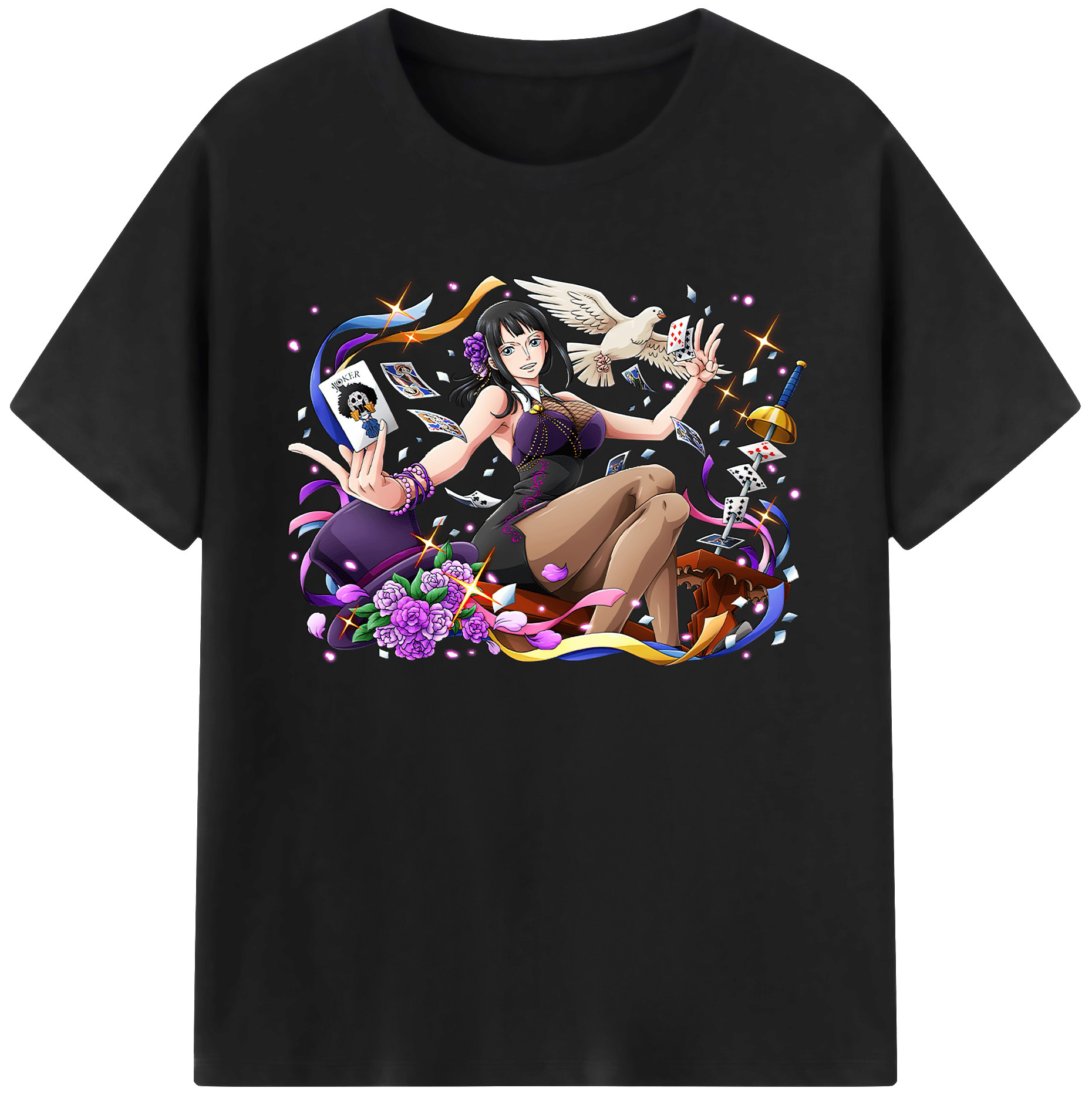 ワンピース ニコ・ロビン ONE PIECE Nico Robin 綿100％ メンズ半袖Tシャツ｜肌触りやわらか＆通気性