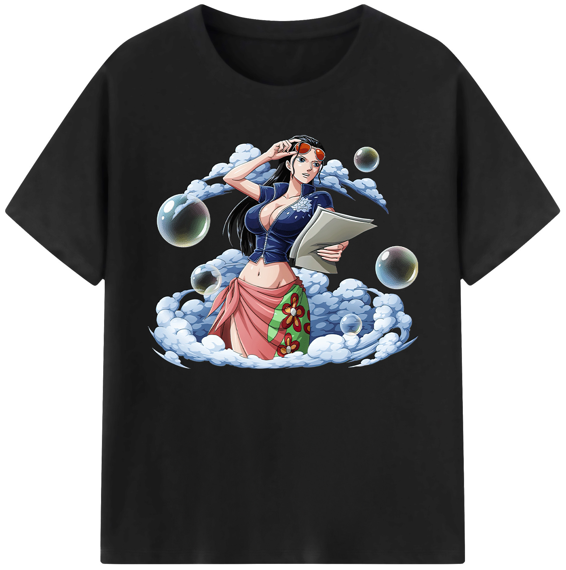ワンピース ニコ・ロビン ONE PIECE Nico Robin 綿100％ メンズ半袖Tシャツ｜肌触りやわらか＆通気性