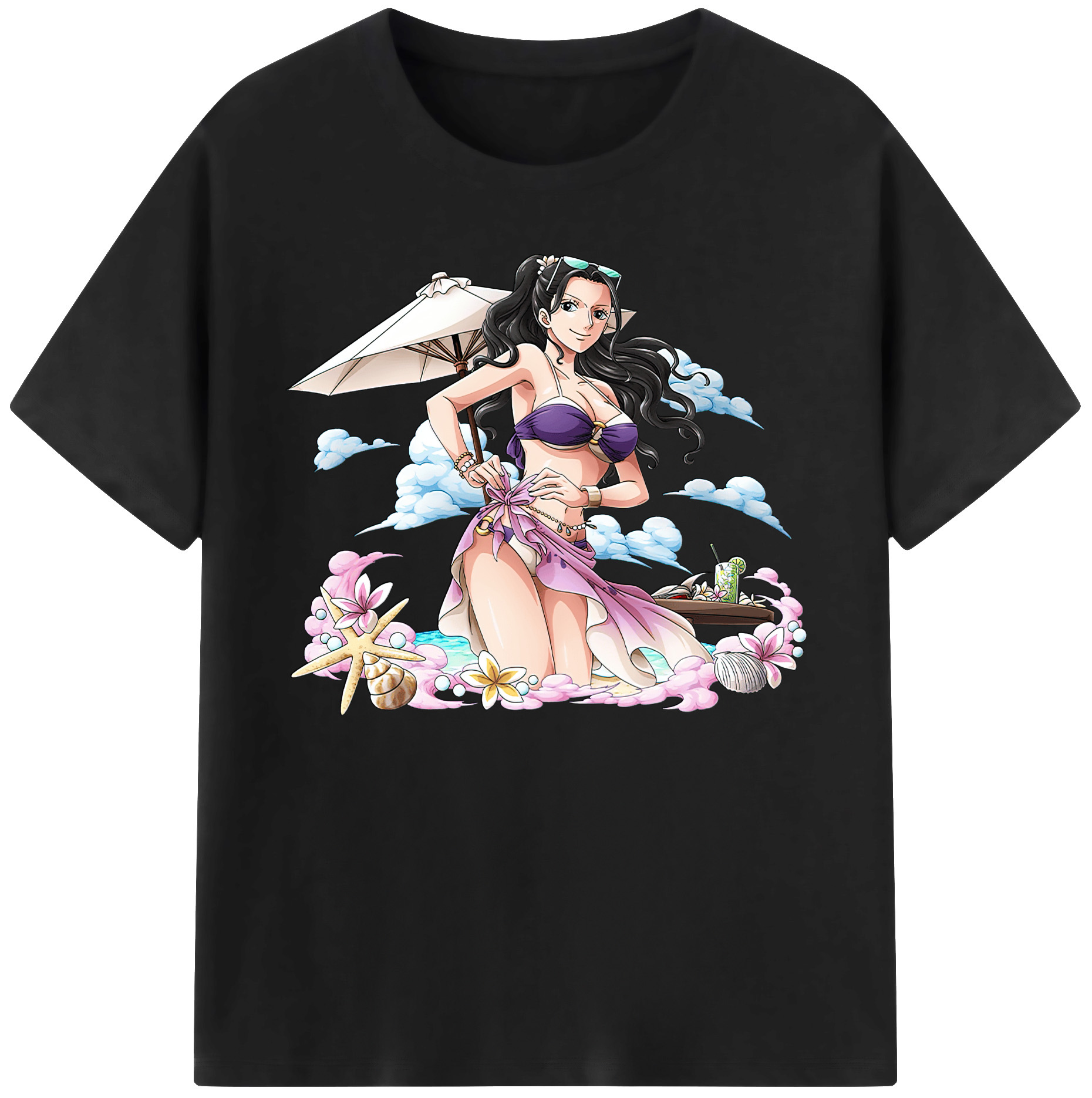 ワンピース ニコ・ロビン ONE PIECE Nico Robin 綿100％ メンズ半袖Tシャツ｜肌触りやわらか＆通気性