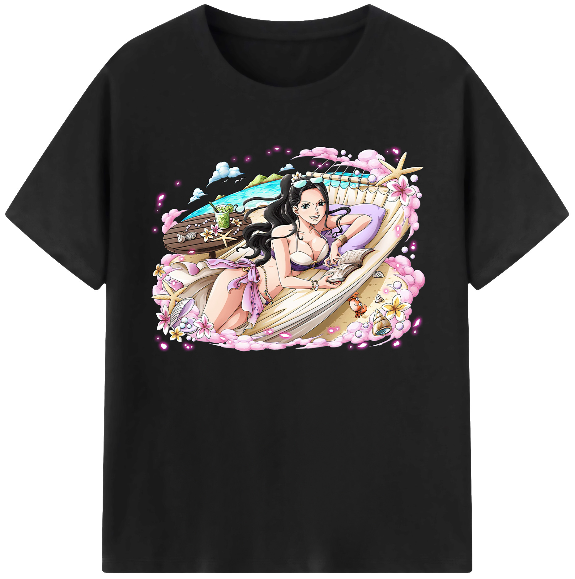 ワンピース ニコ・ロビン ONE PIECE Nico Robin 綿100％ メンズ半袖Tシャツ｜肌触りやわらか＆通気性