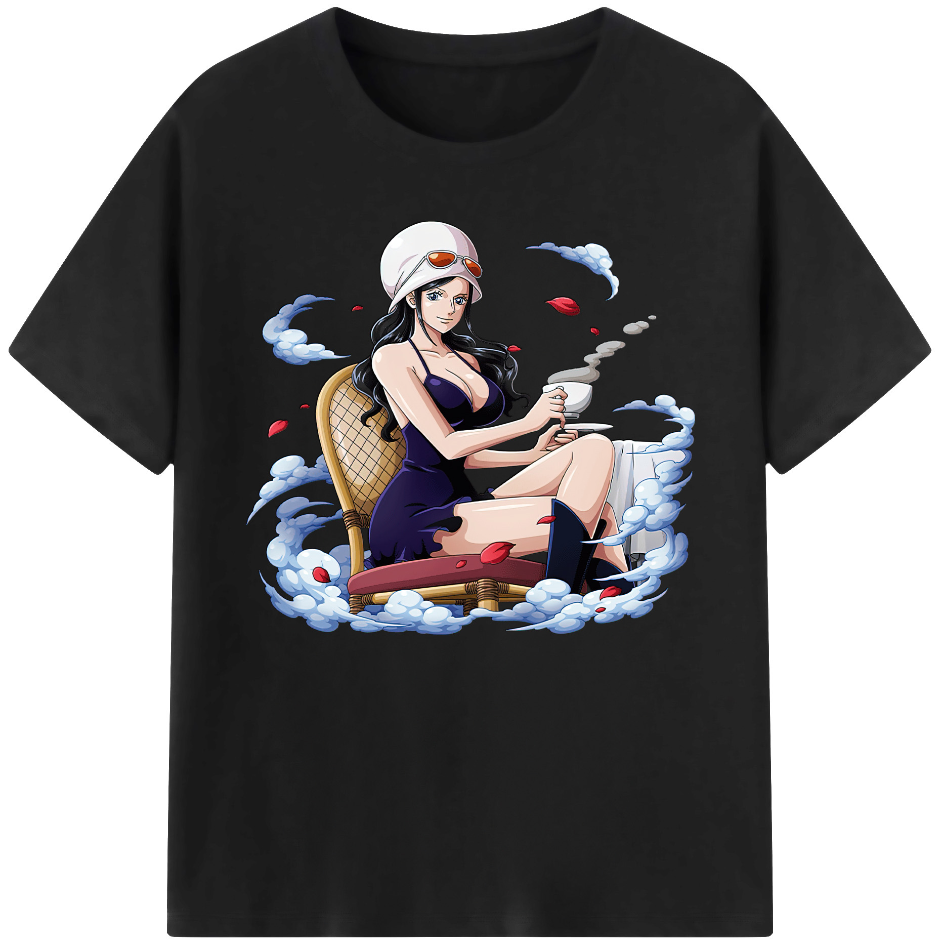ワンピース ニコ・ロビン ONE PIECE Nico Robin 綿100％ メンズ半袖Tシャツ｜肌触りやわらか＆通気性
