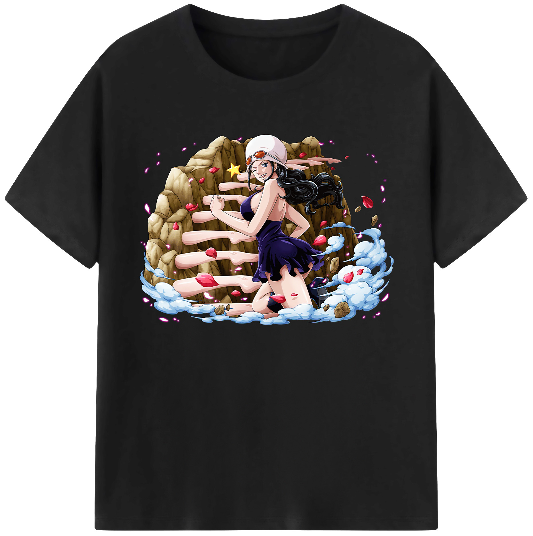ワンピース ニコ・ロビン ONE PIECE Nico Robin 綿100％ メンズ半袖Tシャツ｜肌触りやわらか＆通気性