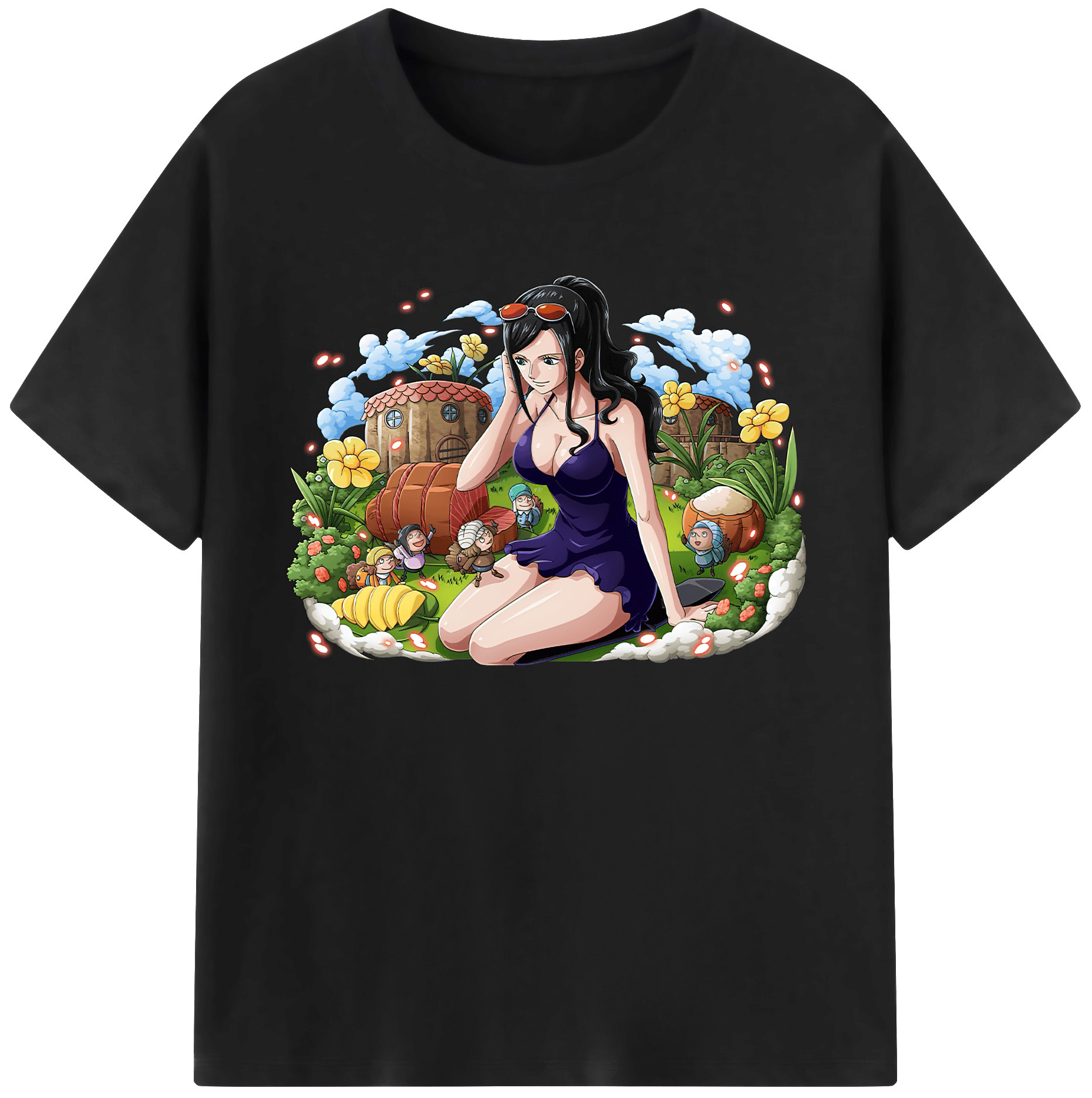 ワンピース ニコ・ロビン ONE PIECE Nico Robin 綿100％ メンズ半袖Tシャツ｜肌触りやわらか＆通気性