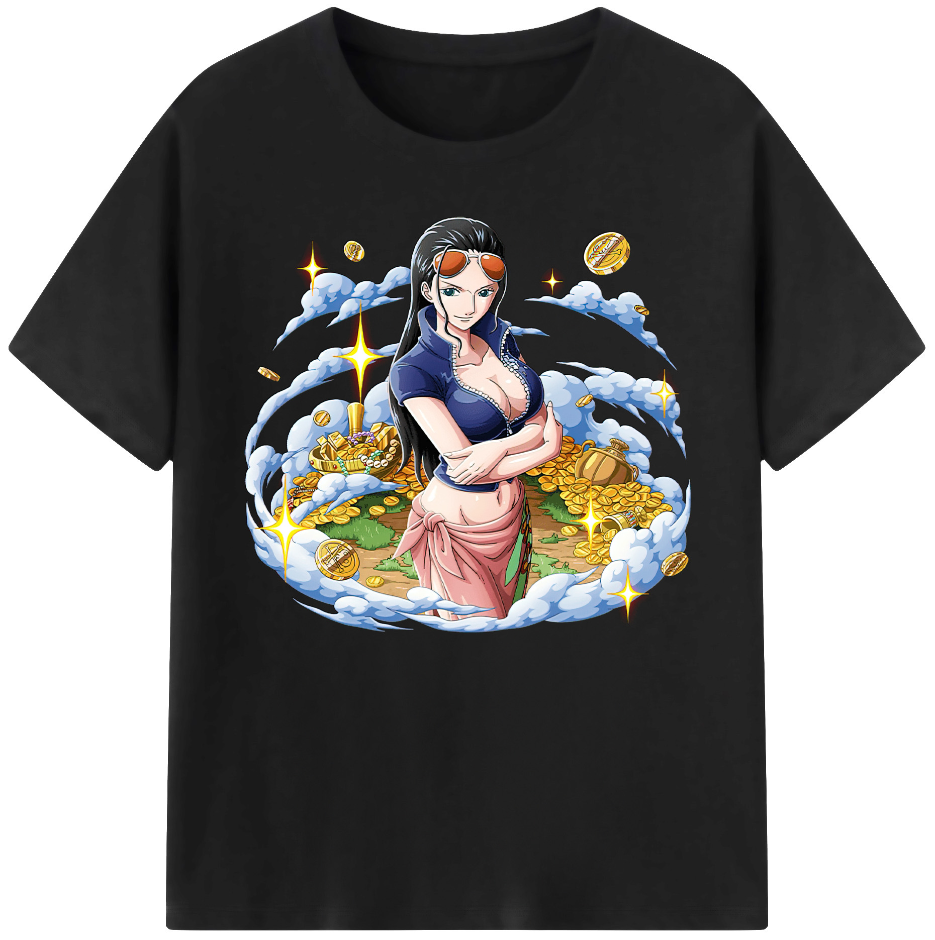 ワンピース ニコ・ロビン ONE PIECE Nico Robin 綿100％ メンズ半袖Tシャツ｜肌触りやわらか＆通気性