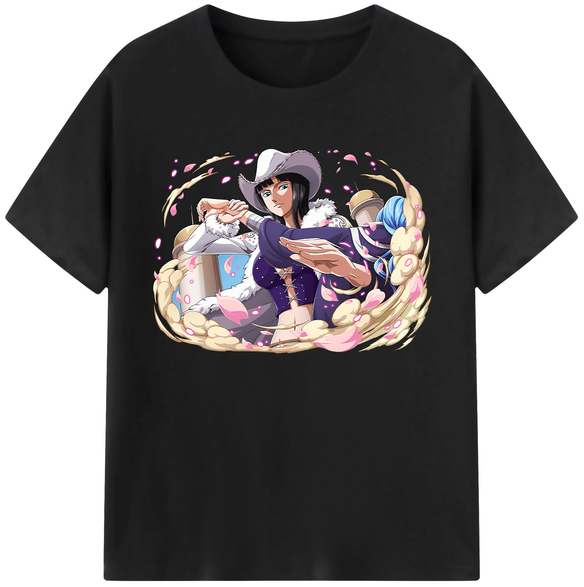 ワンピース ニコ・ロビン ONE PIECE Nico Robin 綿100％ メンズ半袖Tシャツ｜肌触りやわらか＆通気性