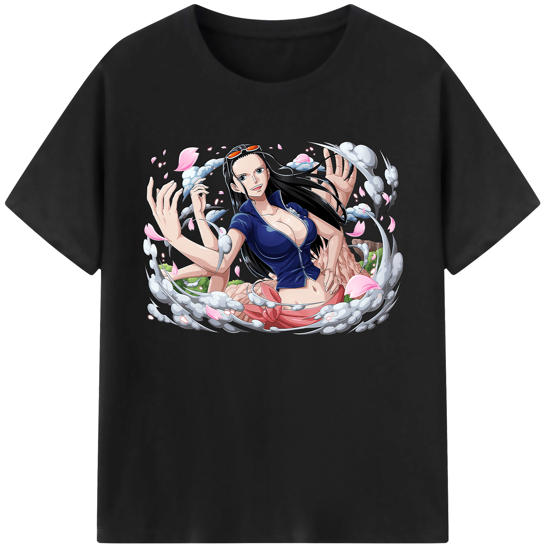 ワンピース ニコ・ロビン ONE PIECE Nico Robin 綿100％ メンズ半袖Tシャツ｜肌触りやわらか＆通気性
