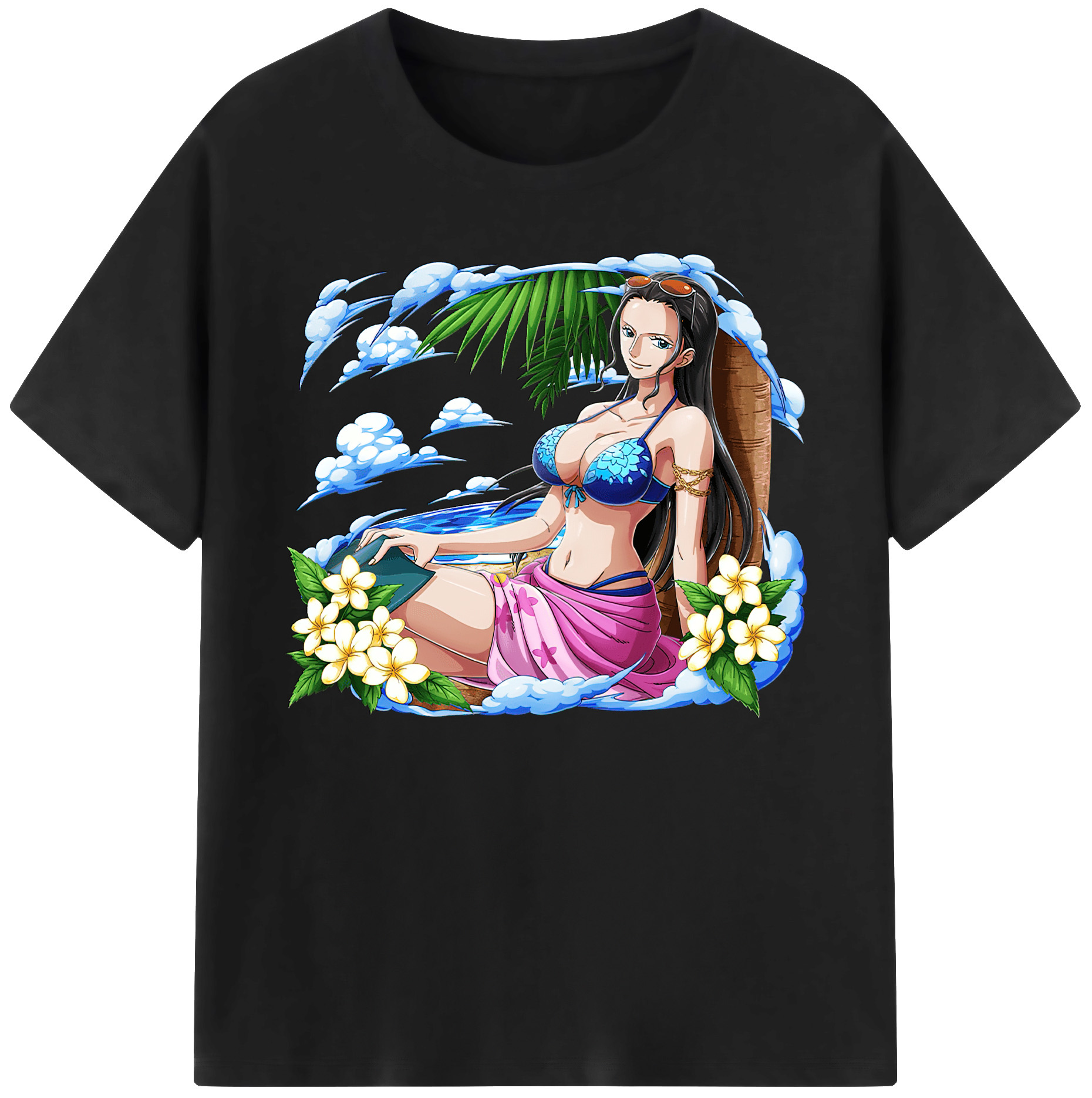 ワンピース ニコ・ロビン ONE PIECE Nico Robin 綿100％ メンズ半袖Tシャツ｜肌触りやわらか＆通気性