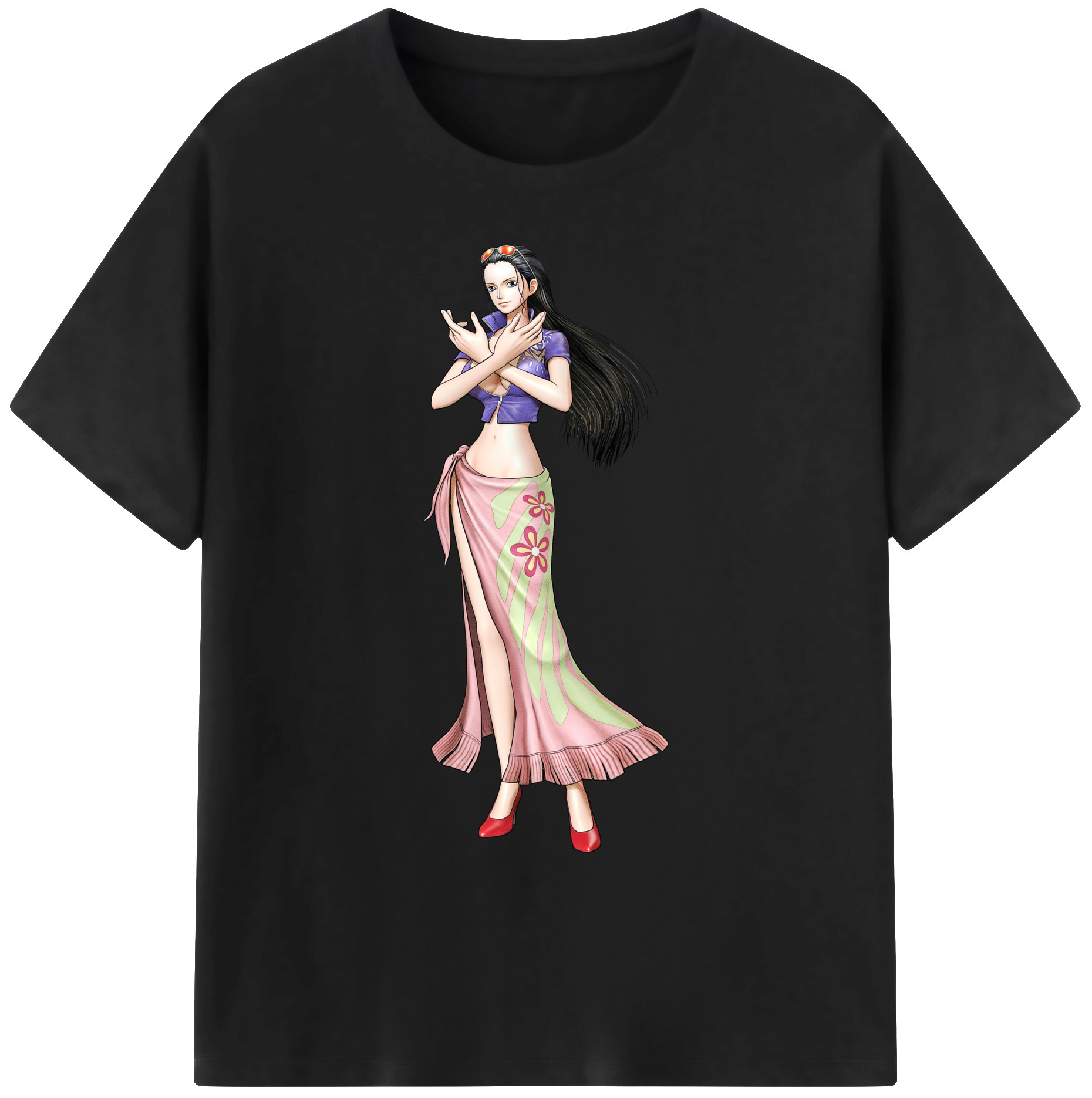 ワンピース ニコ・ロビン ONE PIECE Nico Robin 綿100％ メンズ半袖Tシャツ｜肌触りやわらか＆通気性