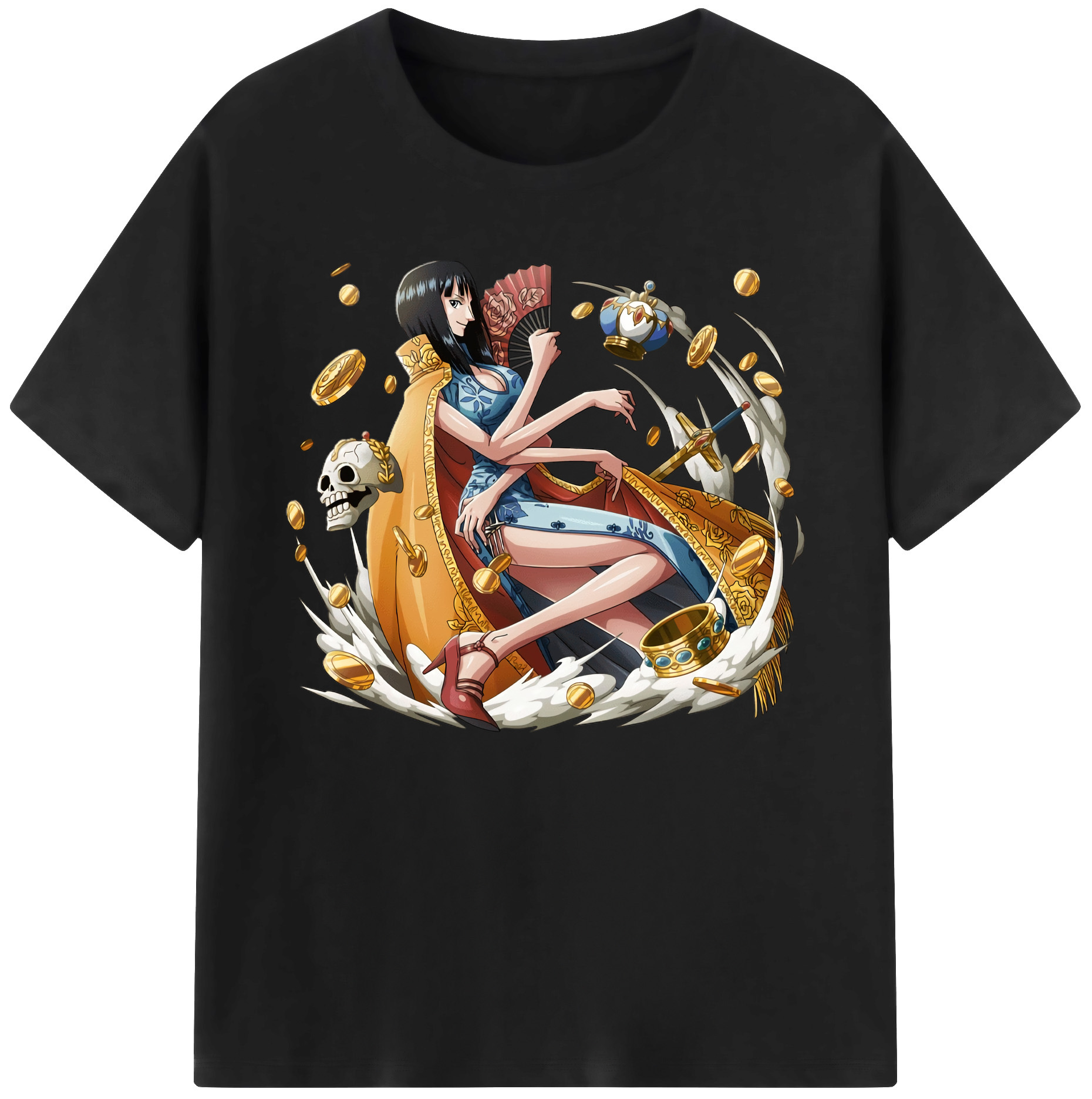ワンピース ニコ・ロビン ONE PIECE Nico Robin 綿100％ メンズ半袖Tシャツ｜肌触りやわらか＆通気性