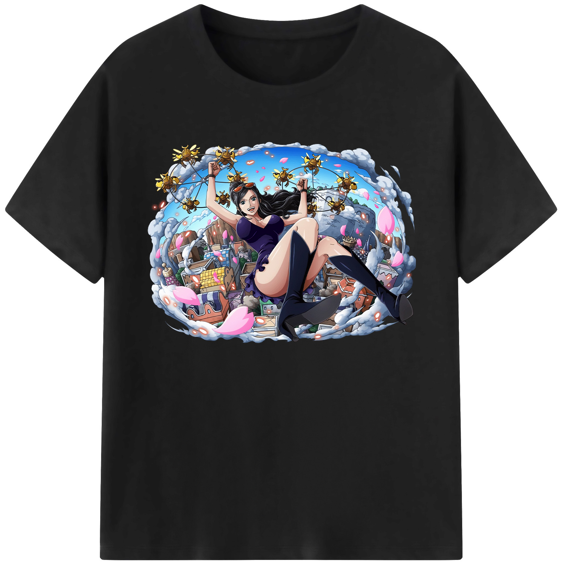 ワンピース ニコ・ロビン ONE PIECE Nico Robin 綿100％ メンズ半袖Tシャツ｜肌触りやわらか＆通気性