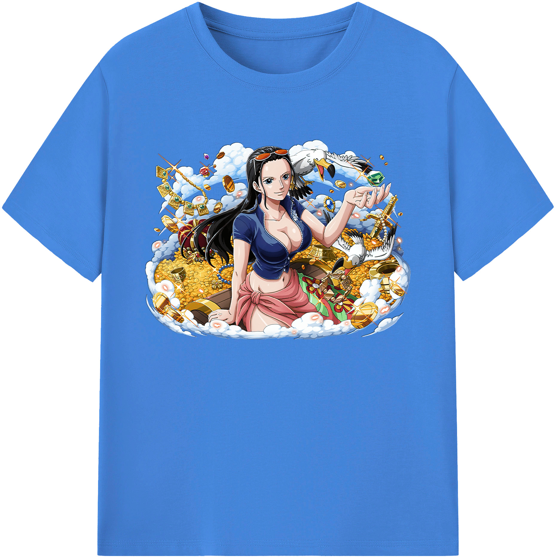 ワンピース ニコ・ロビン ONE PIECE Nico Robin 綿100％ メンズ半袖Tシャツ｜肌触りやわらか＆通気性