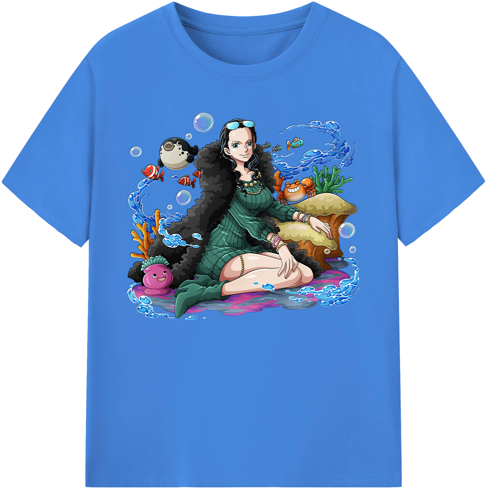 ワンピース ニコ・ロビン ONE PIECE Nico Robin 綿100％ メンズ半袖Tシャツ｜肌触りやわらか＆通気性