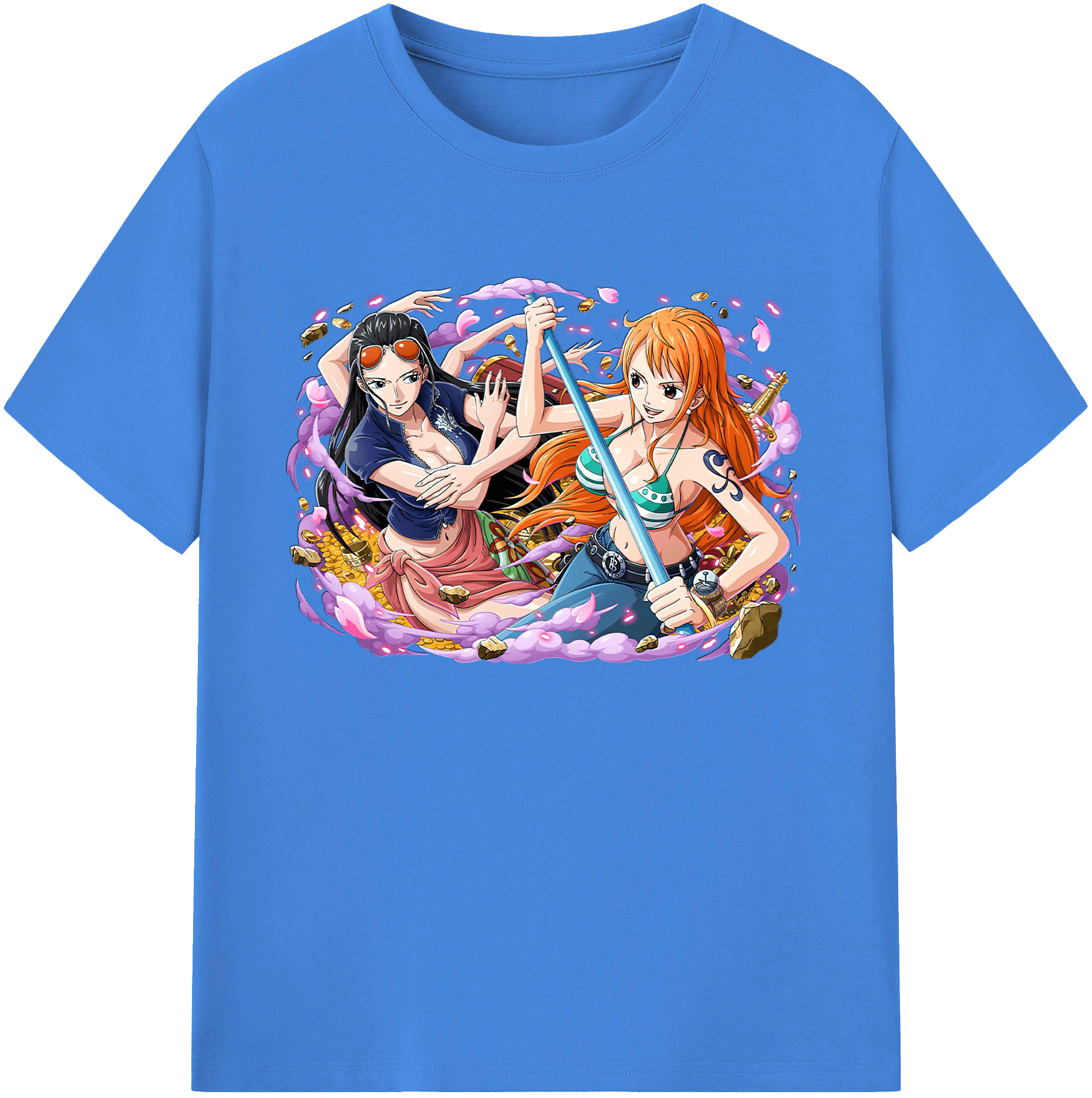 ワンピース ニコ・ロビン ONE PIECE Nico Robin 綿100％ メンズ半袖Tシャツ｜肌触りやわらか＆通気性