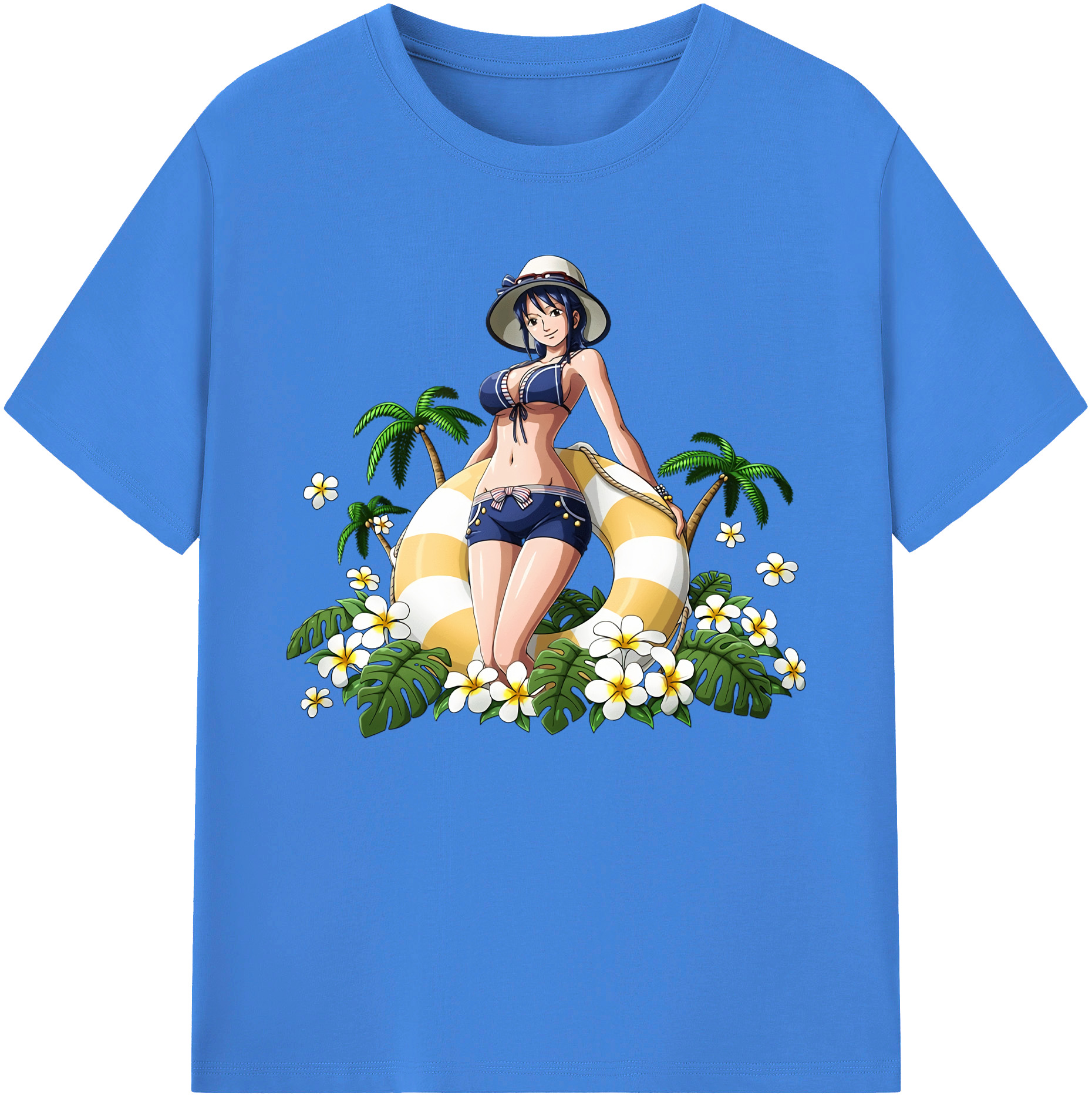 ワンピース ニコ・ロビン ONE PIECE Nico Robin 綿100％ メンズ半袖Tシャツ｜肌触りやわらか＆通気性