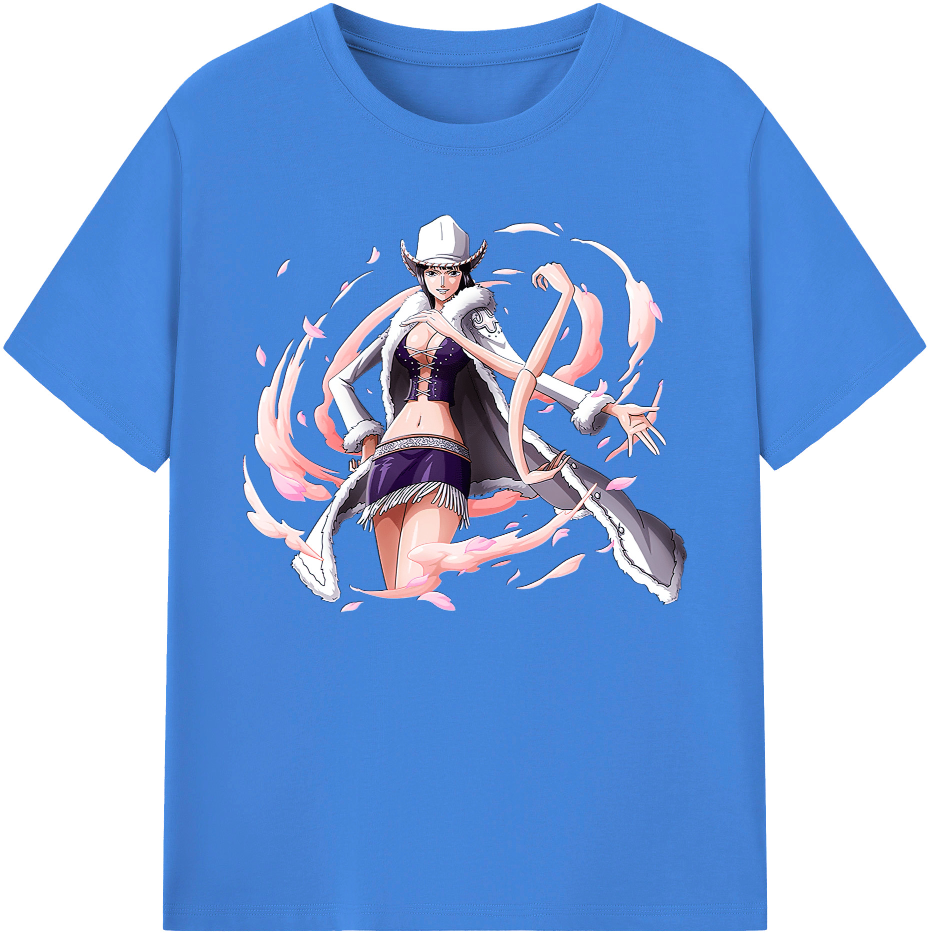ワンピース ニコ・ロビン ONE PIECE Nico Robin 綿100％ メンズ半袖Tシャツ｜肌触りやわらか＆通気性