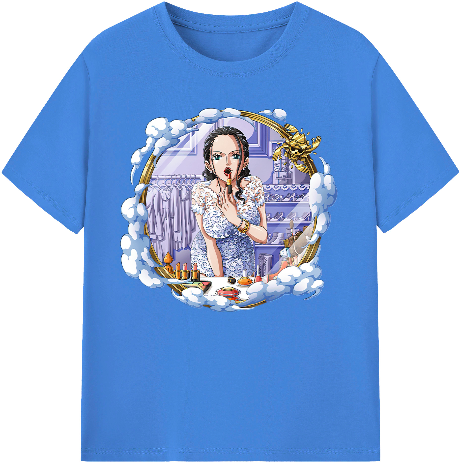 ワンピース ニコ・ロビン ONE PIECE Nico Robin 綿100％ メンズ半袖Tシャツ｜肌触りやわらか＆通気性