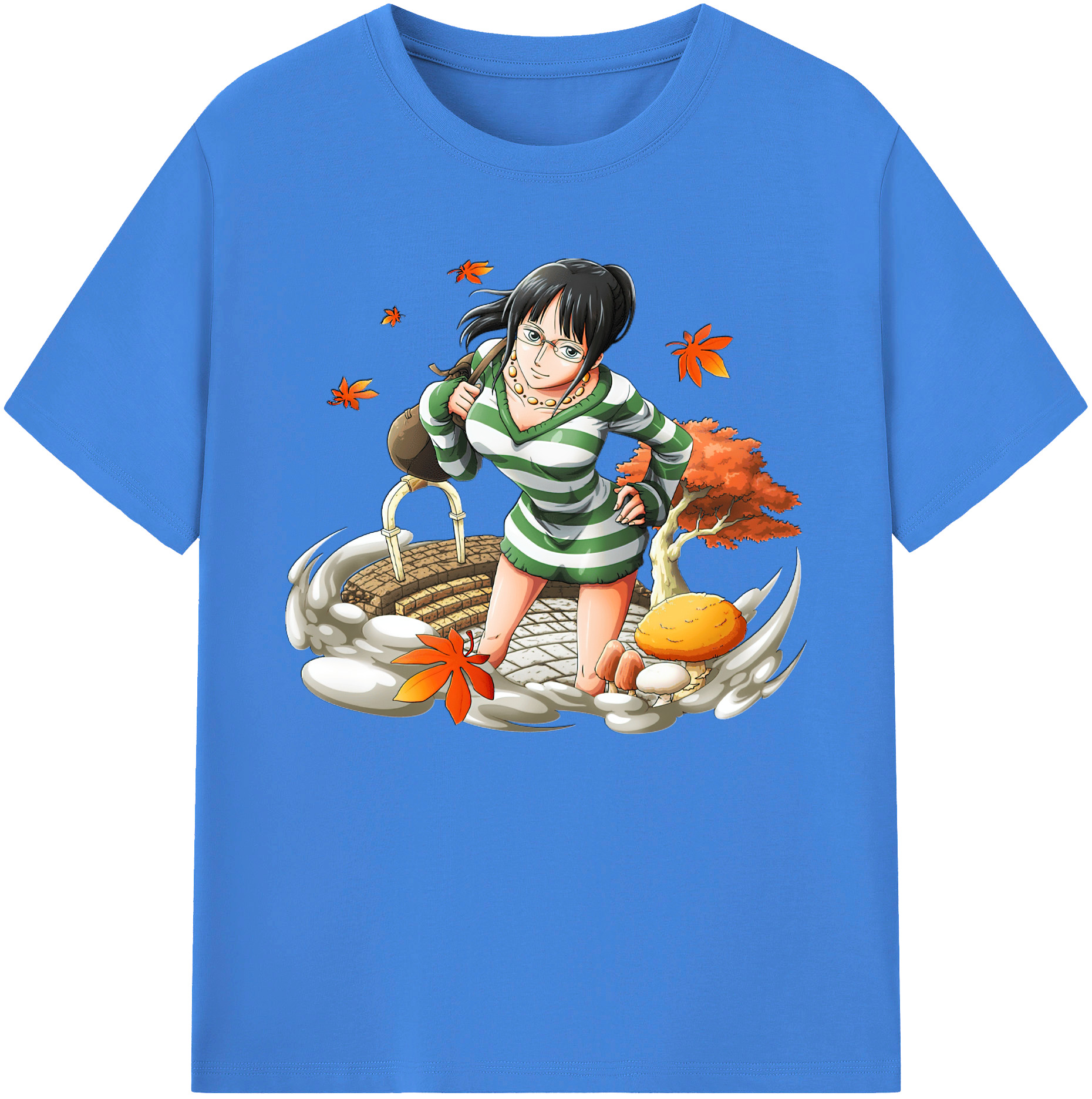ワンピース ニコ・ロビン ONE PIECE Nico Robin 綿100％ メンズ半袖Tシャツ｜肌触りやわらか＆通気性