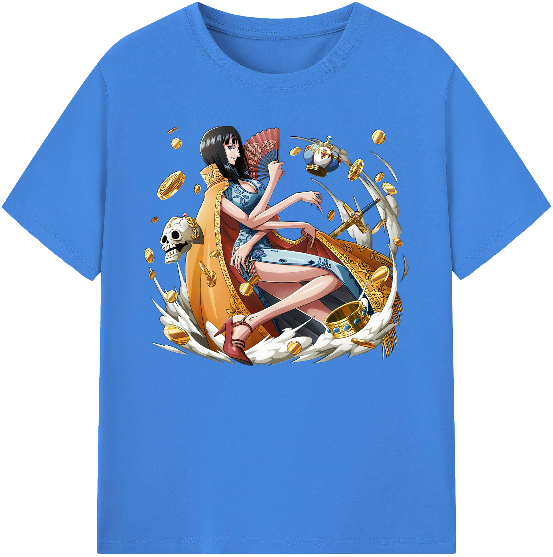 ワンピース ニコ・ロビン ONE PIECE Nico Robin 綿100％ メンズ半袖Tシャツ｜肌触りやわらか＆通気性