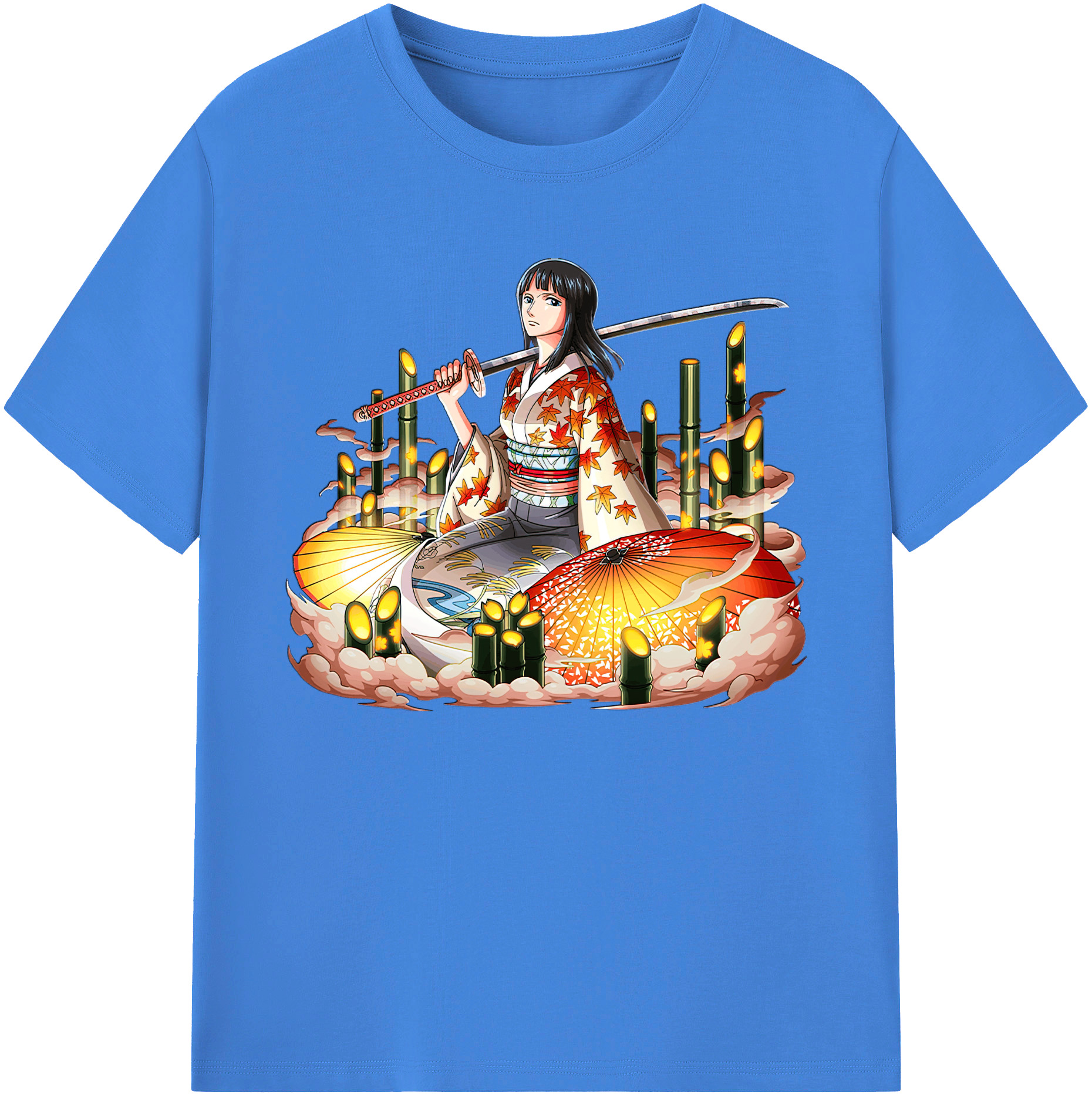ワンピース ニコ・ロビン ONE PIECE Nico Robin 綿100％ メンズ半袖Tシャツ｜肌触りやわらか＆通気性