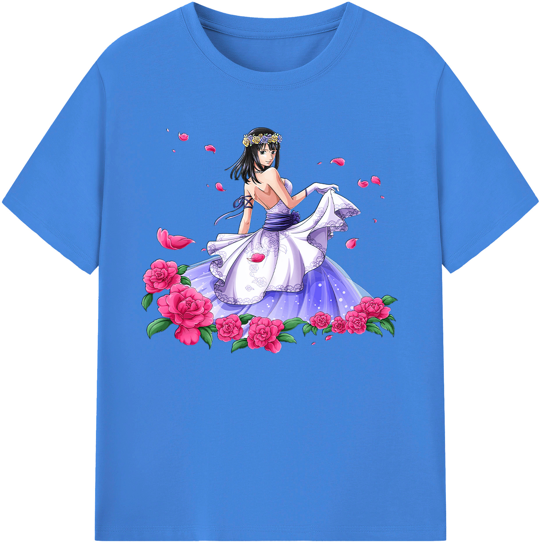 ワンピース ニコ・ロビン ONE PIECE Nico Robin 綿100％ メンズ半袖Tシャツ｜肌触りやわらか＆通気性