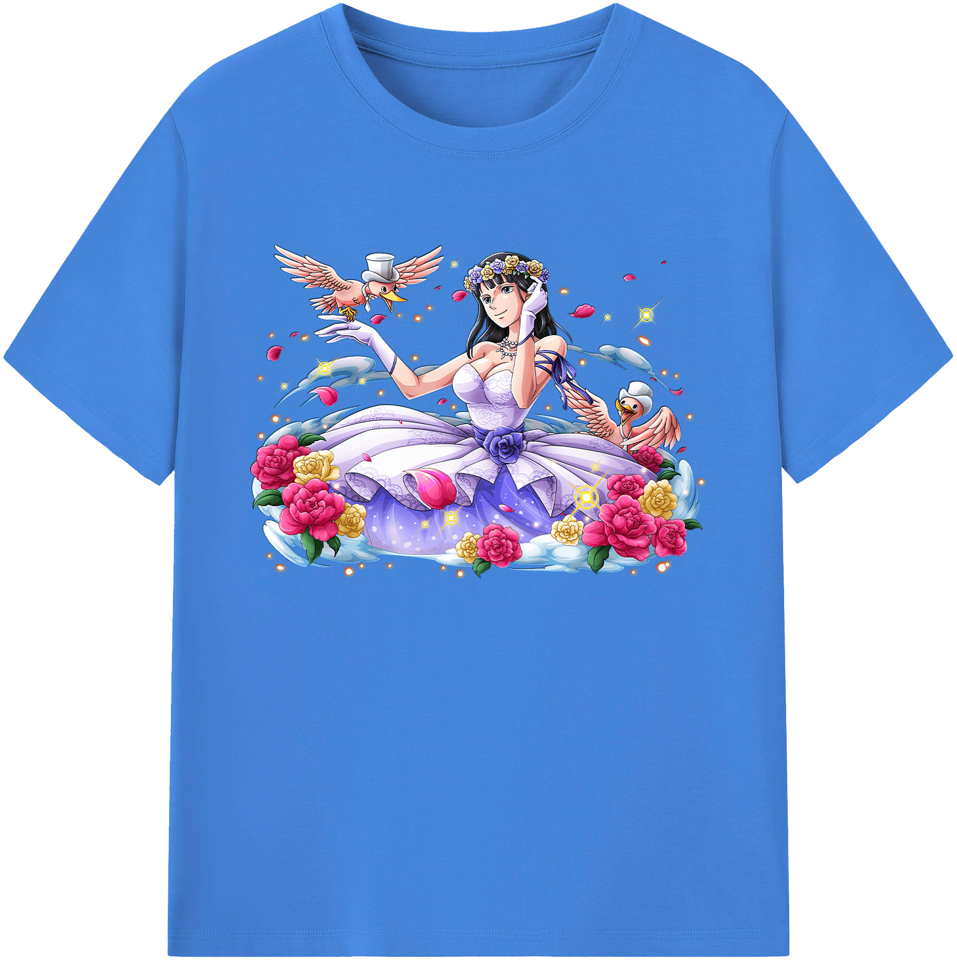 ワンピース ニコ・ロビン ONE PIECE Nico Robin 綿100％ メンズ半袖Tシャツ｜肌触りやわらか＆通気性