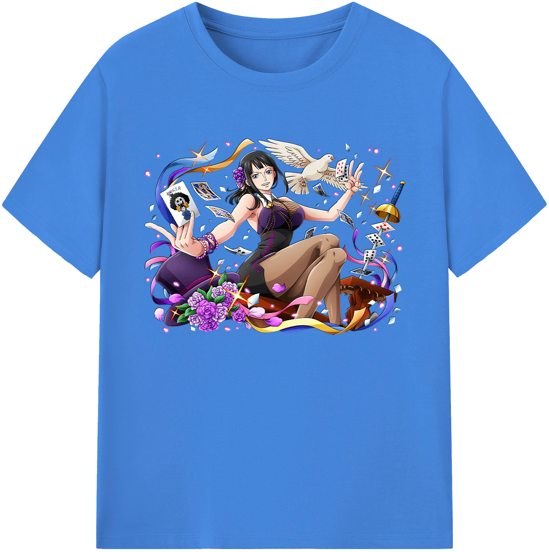 ワンピース ニコ・ロビン ONE PIECE Nico Robin 綿100％ メンズ半袖Tシャツ｜肌触りやわらか＆通気性
