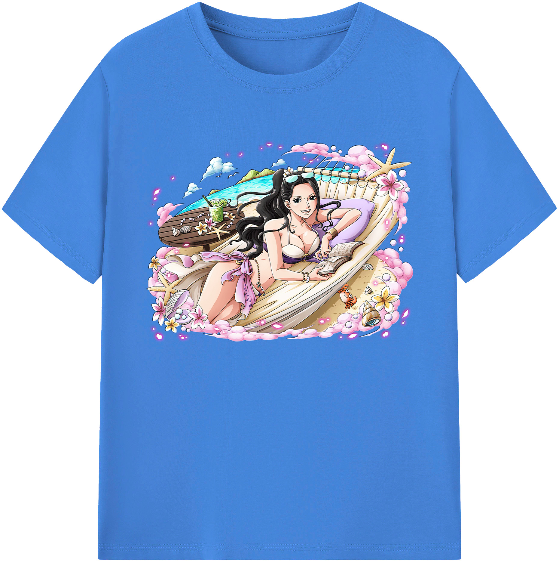 ワンピース ニコ・ロビン ONE PIECE Nico Robin 綿100％ メンズ半袖Tシャツ｜肌触りやわらか＆通気性