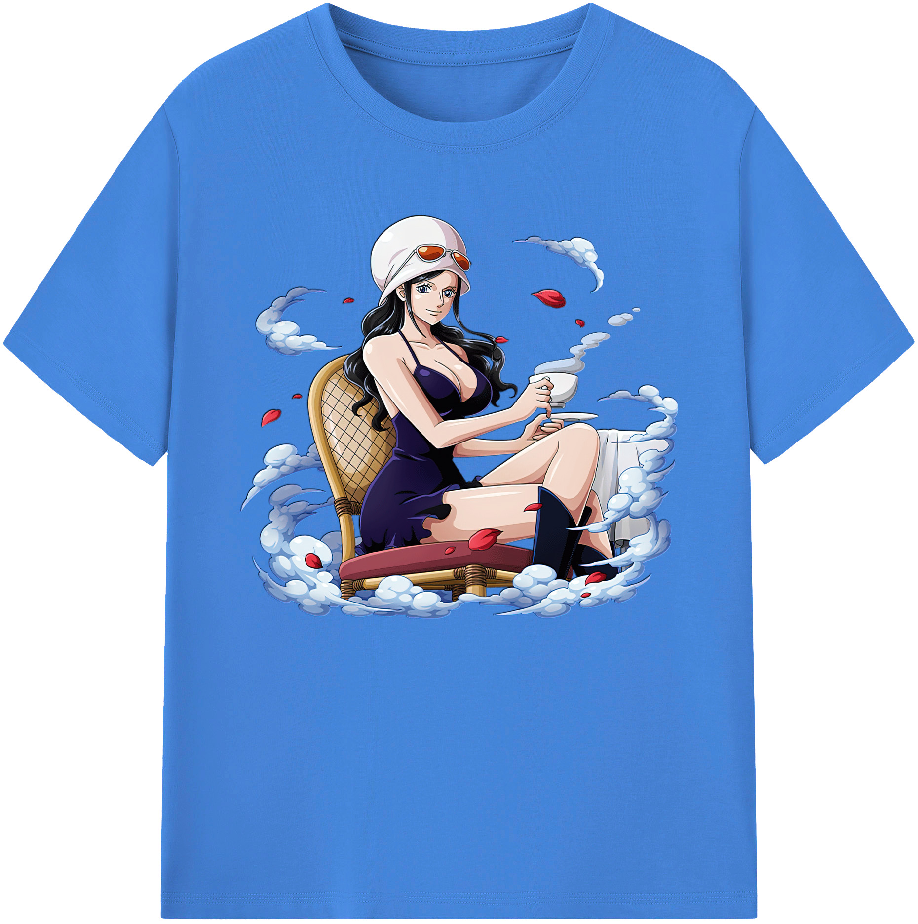 ワンピース ニコ・ロビン ONE PIECE Nico Robin 綿100％ メンズ半袖Tシャツ｜肌触りやわらか＆通気性