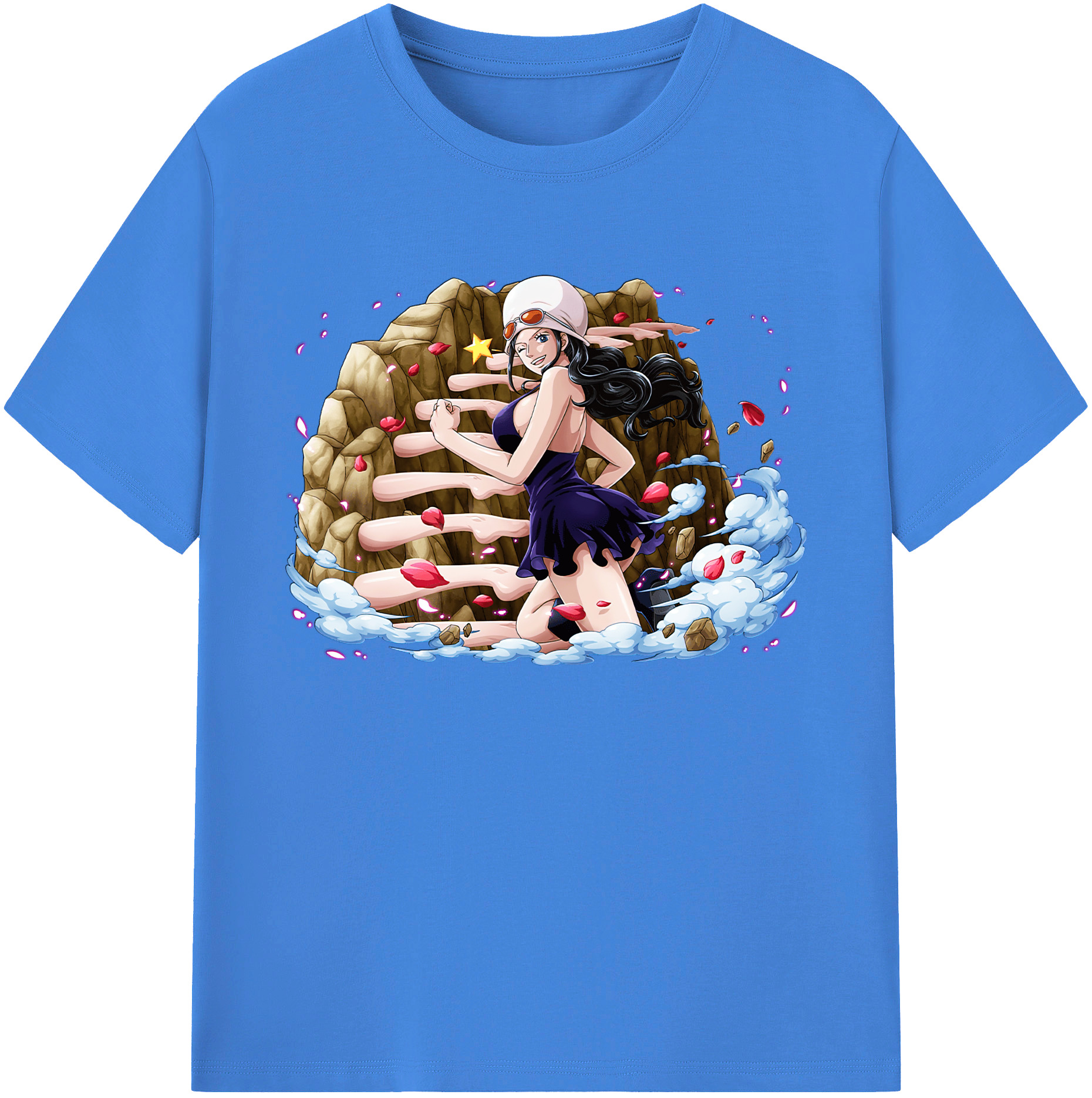 ワンピース ニコ・ロビン ONE PIECE Nico Robin 綿100％ メンズ半袖Tシャツ｜肌触りやわらか＆通気性