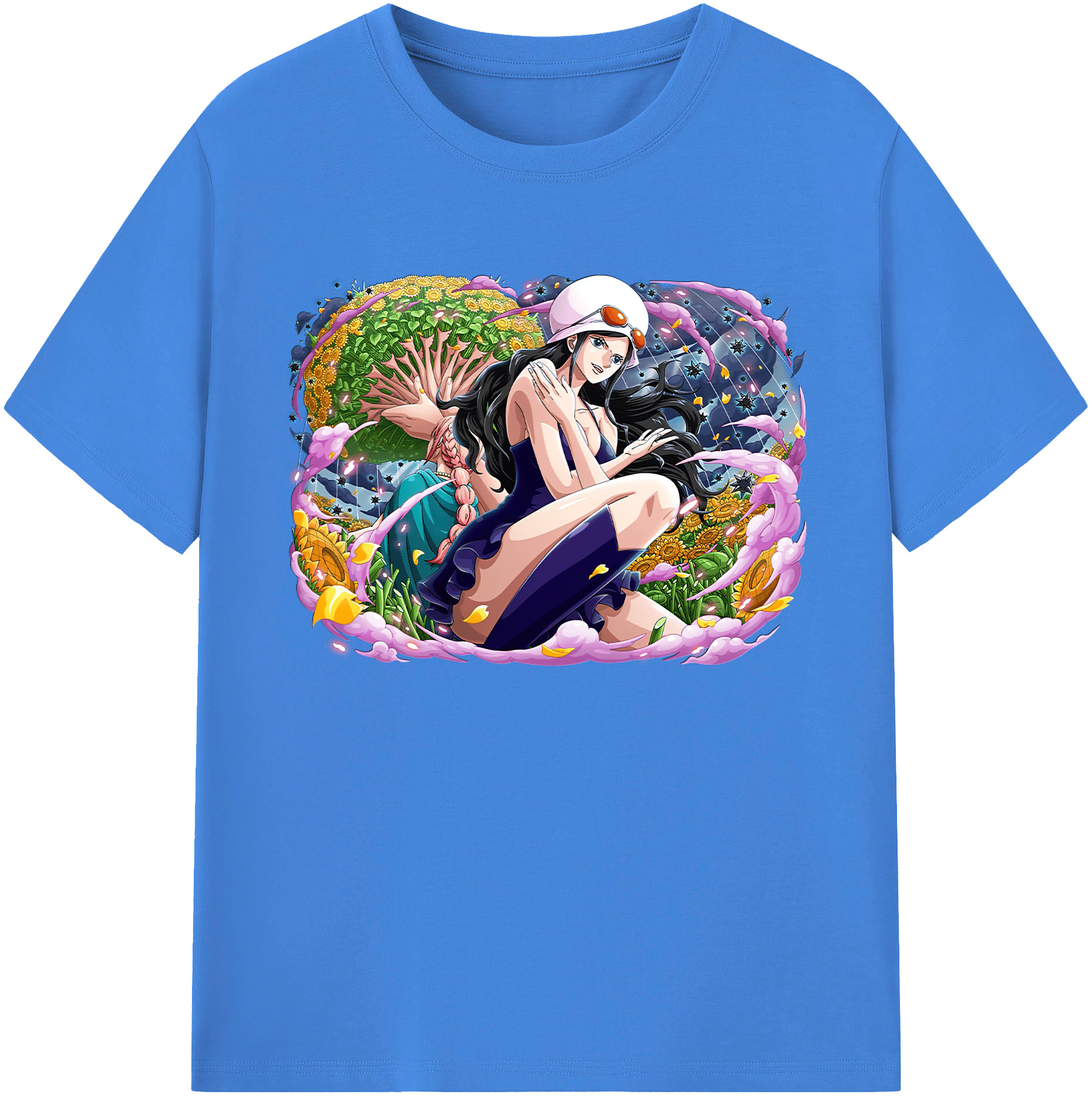 ワンピース ニコ・ロビン ONE PIECE Nico Robin 綿100％ メンズ半袖Tシャツ｜肌触りやわらか＆通気性