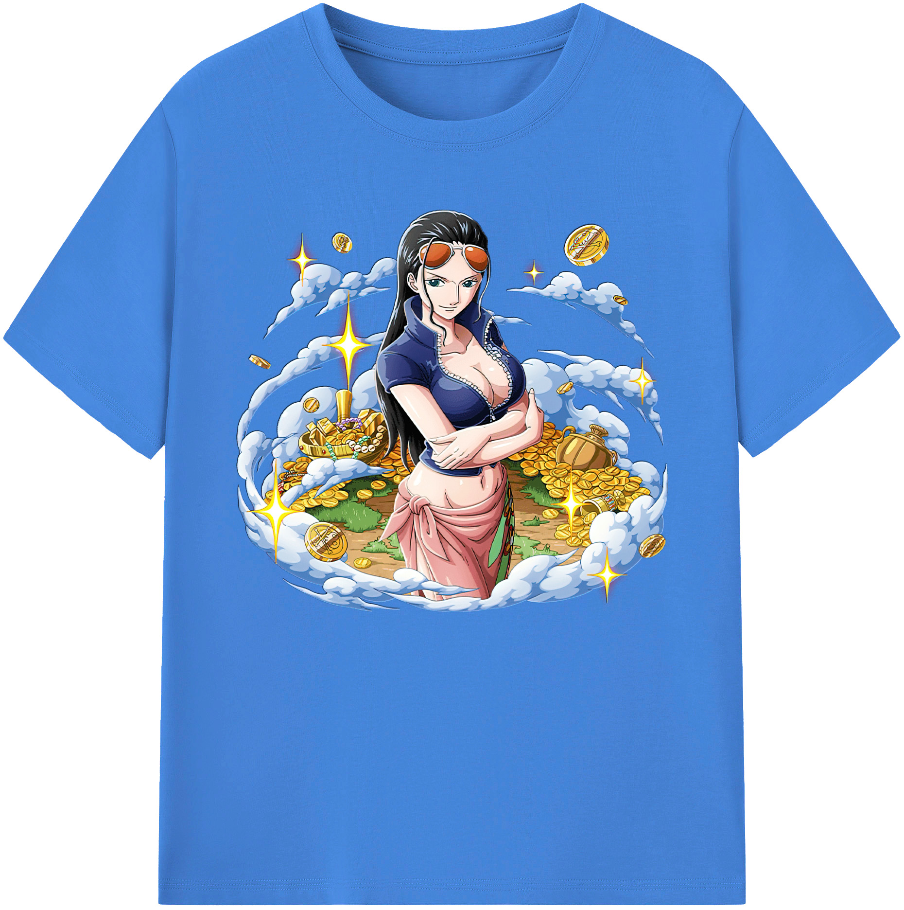 ワンピース ニコ・ロビン ONE PIECE Nico Robin 綿100％ メンズ半袖Tシャツ｜肌触りやわらか＆通気性