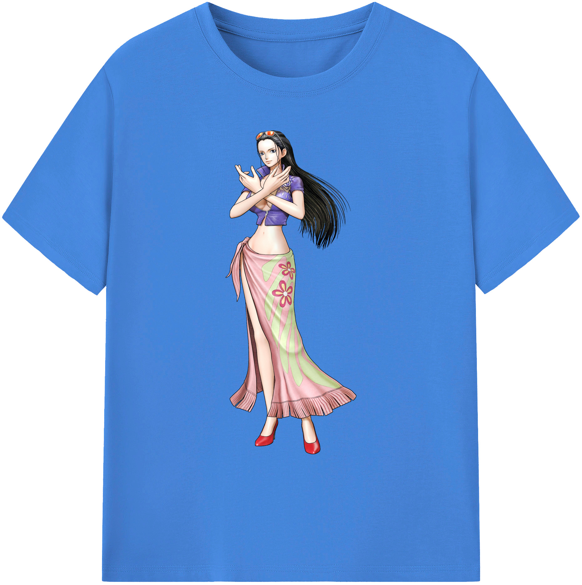 ワンピース ニコ・ロビン ONE PIECE Nico Robin 綿100％ メンズ半袖Tシャツ｜肌触りやわらか＆通気性