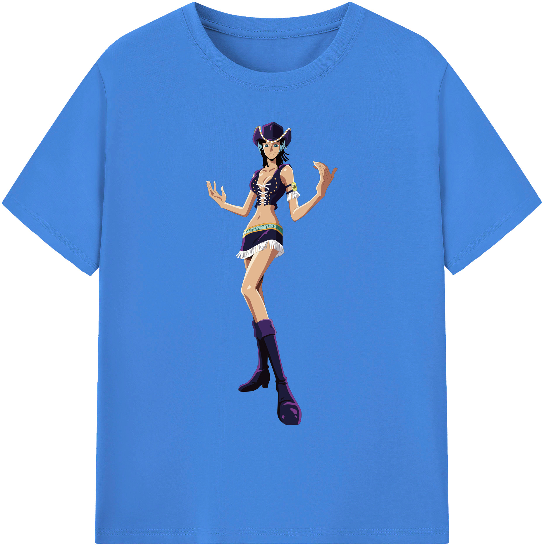 ワンピース ニコ・ロビン ONE PIECE Nico Robin 綿100％ メンズ半袖Tシャツ｜肌触りやわらか＆通気性