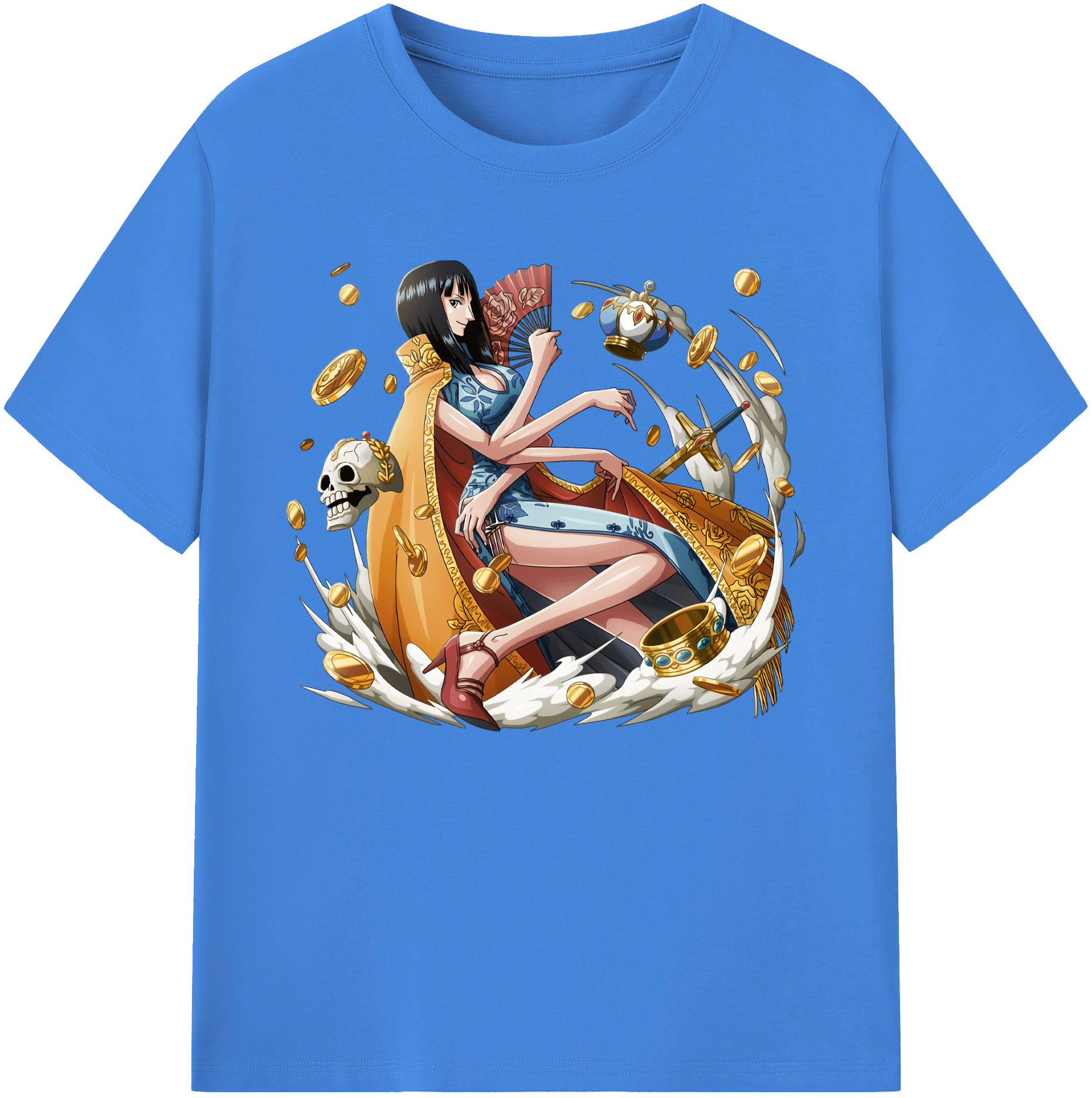 ワンピース ニコ・ロビン ONE PIECE Nico Robin 綿100％ メンズ半袖Tシャツ｜肌触りやわらか＆通気性
