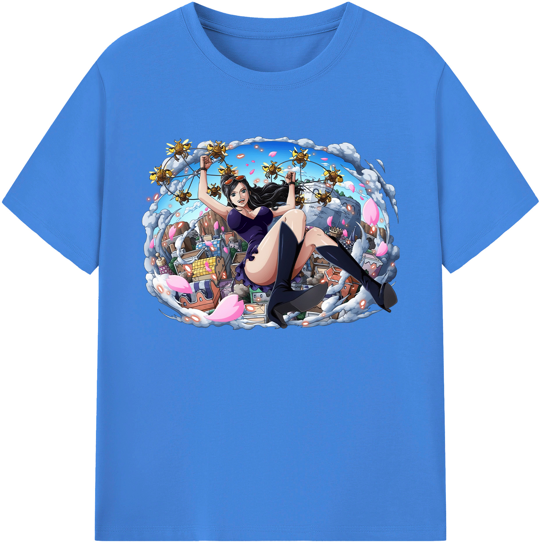 ワンピース ニコ・ロビン ONE PIECE Nico Robin 綿100％ メンズ半袖Tシャツ｜肌触りやわらか＆通気性